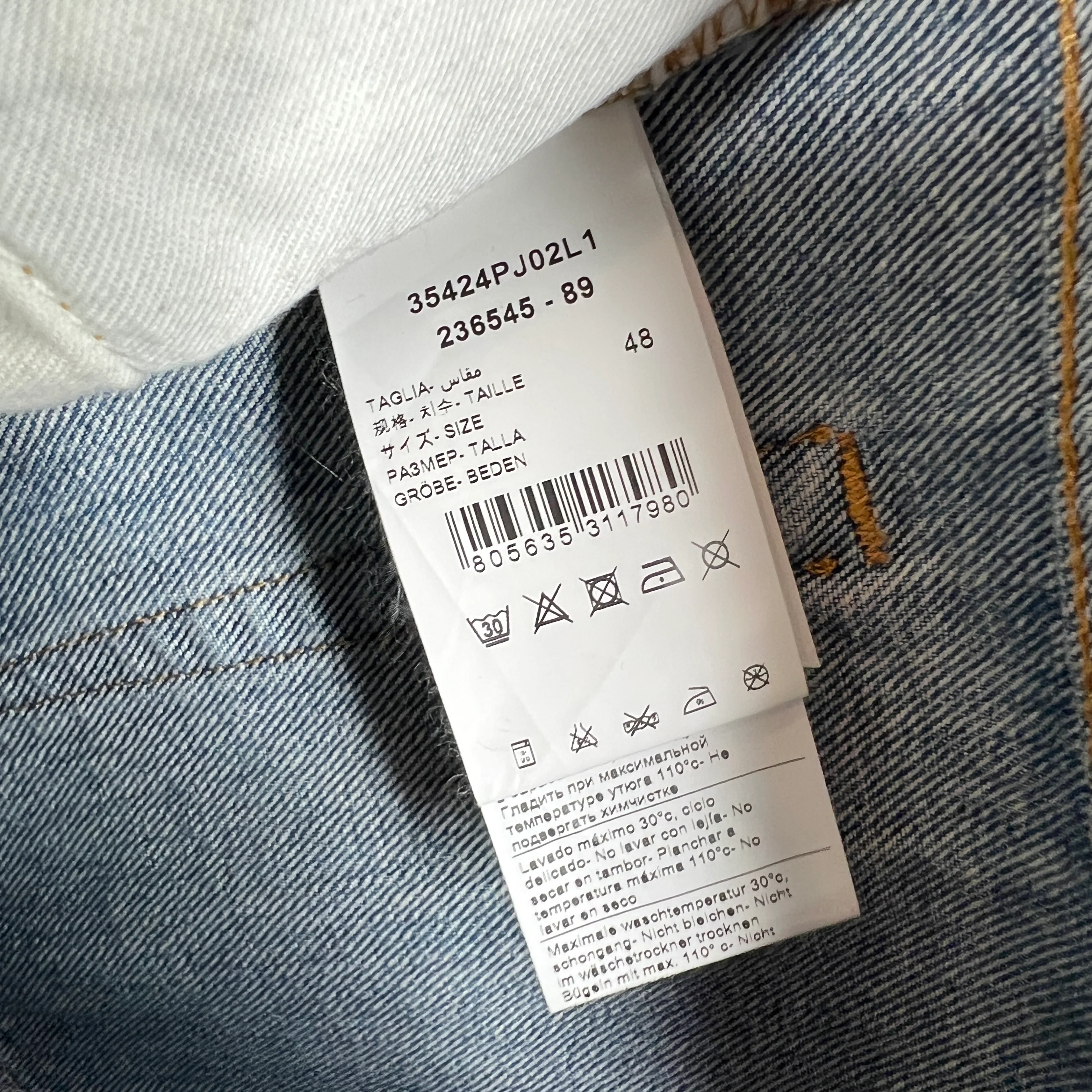 424 Distressed Light Wash Denim Jeans - Image 4