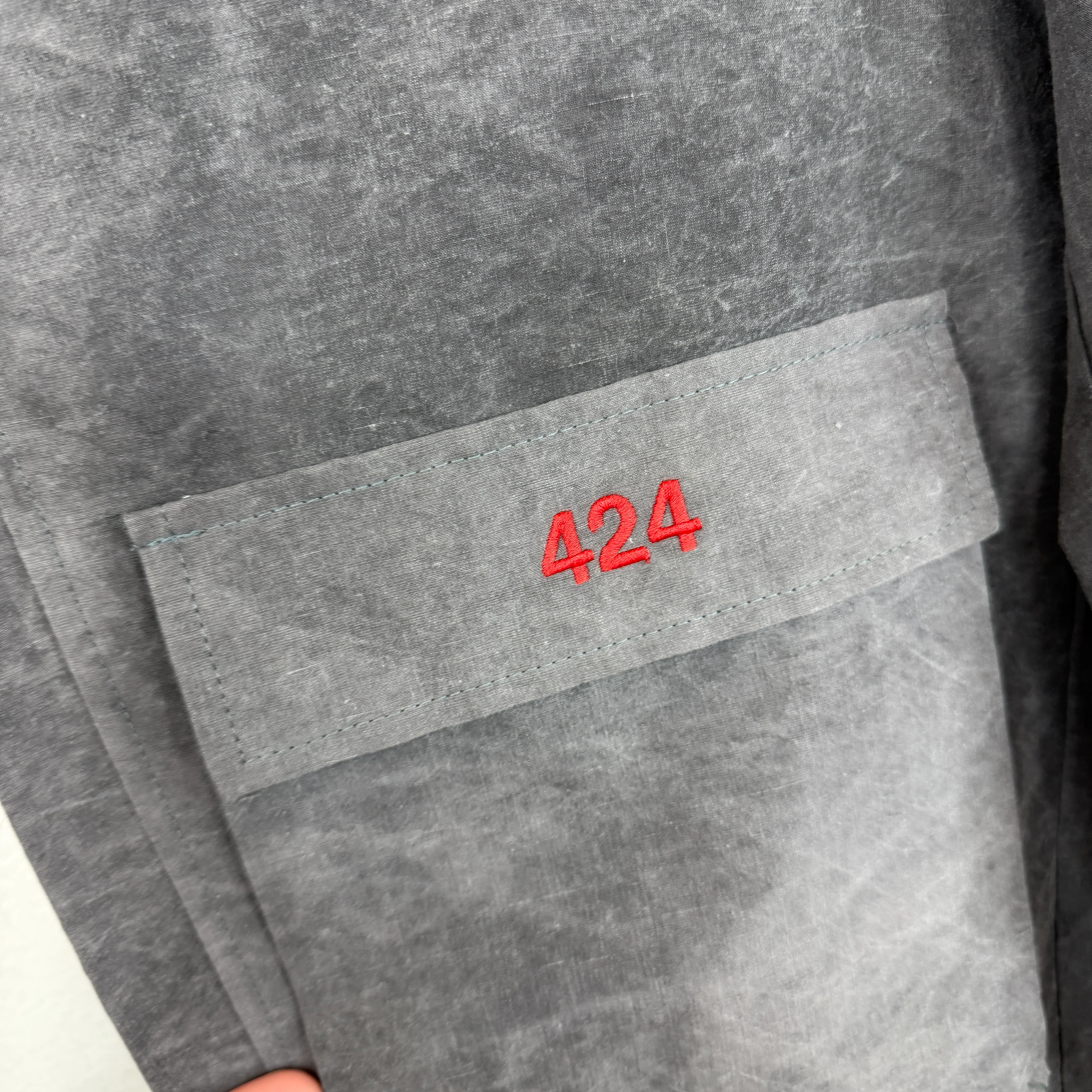424 Gray Zipper Cargo Pants - Image 5