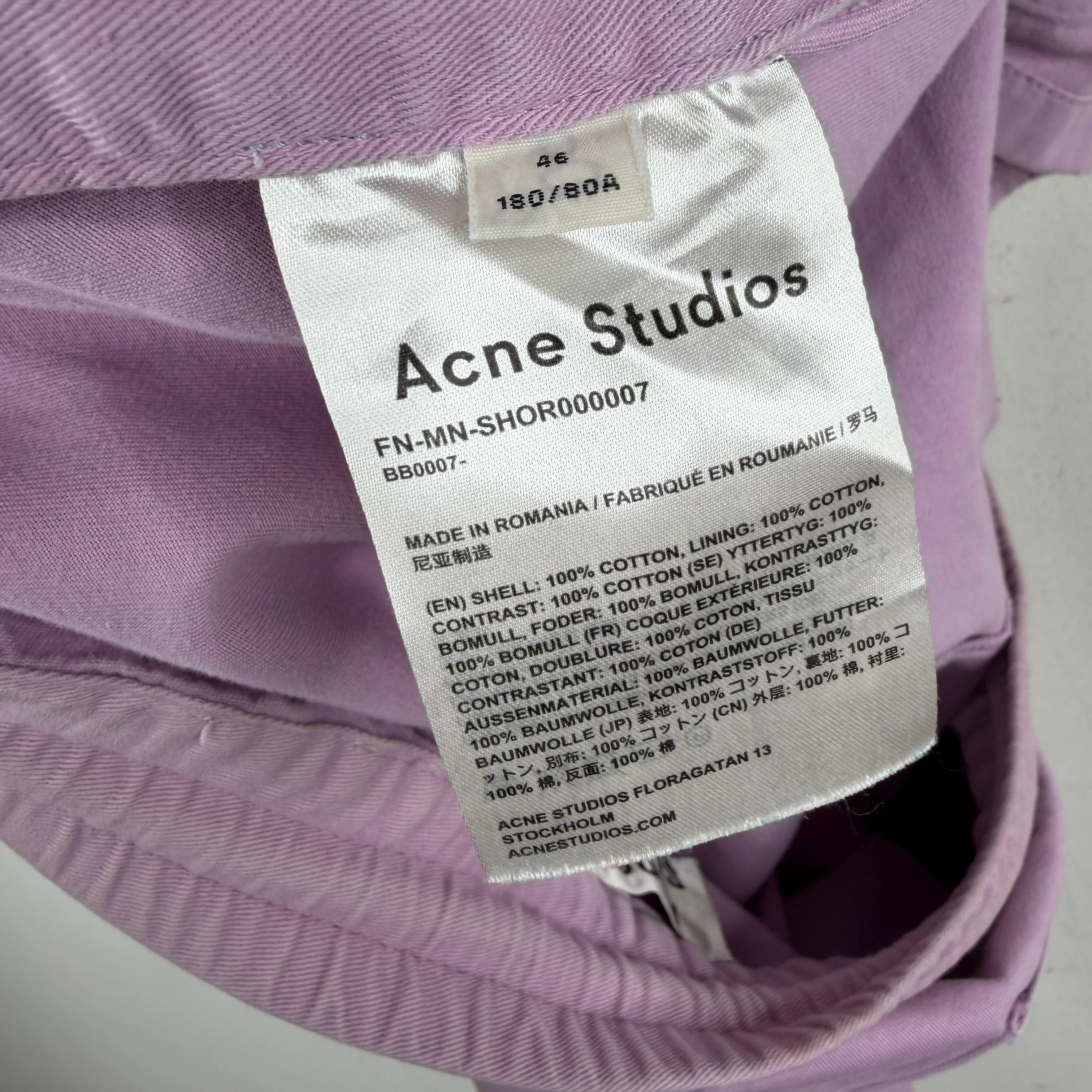 Acne Pink Cargo Shorts - Image 4