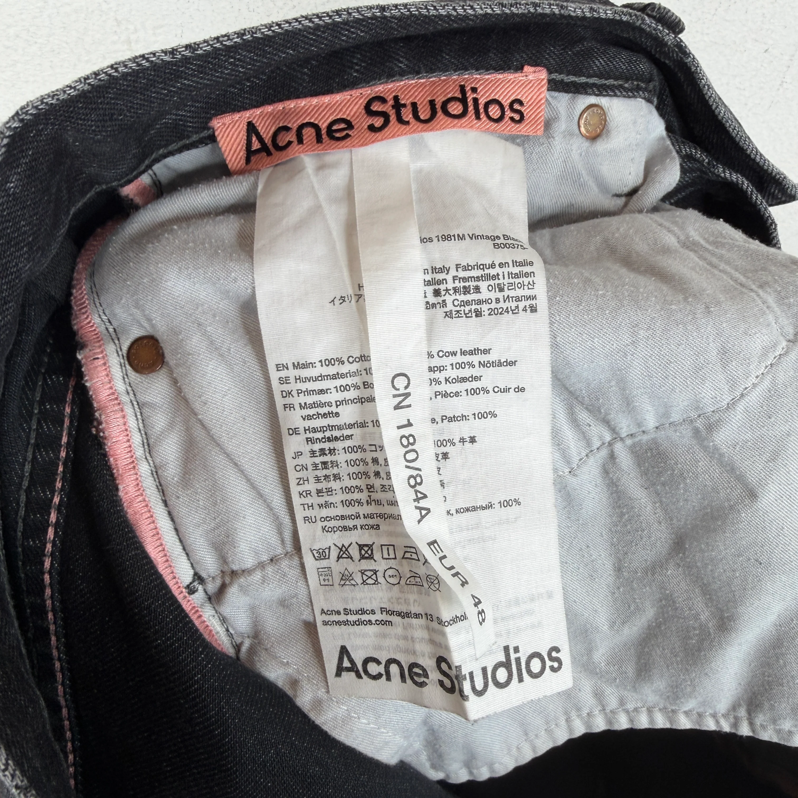 Acne Studios 1981 Vintage Black Jeans - Image 3