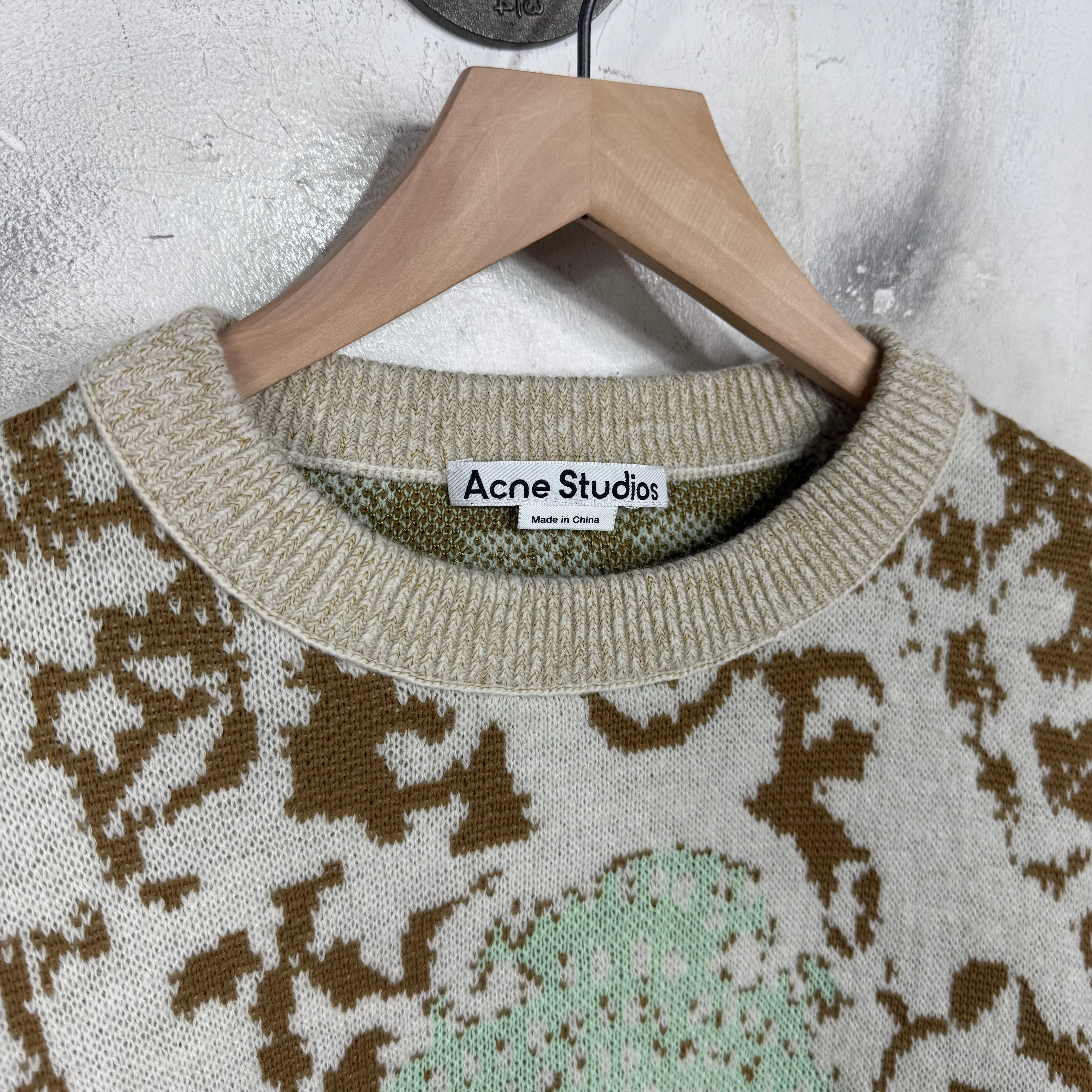 Acne Studios Beige Jacquard Sweater - Image 3