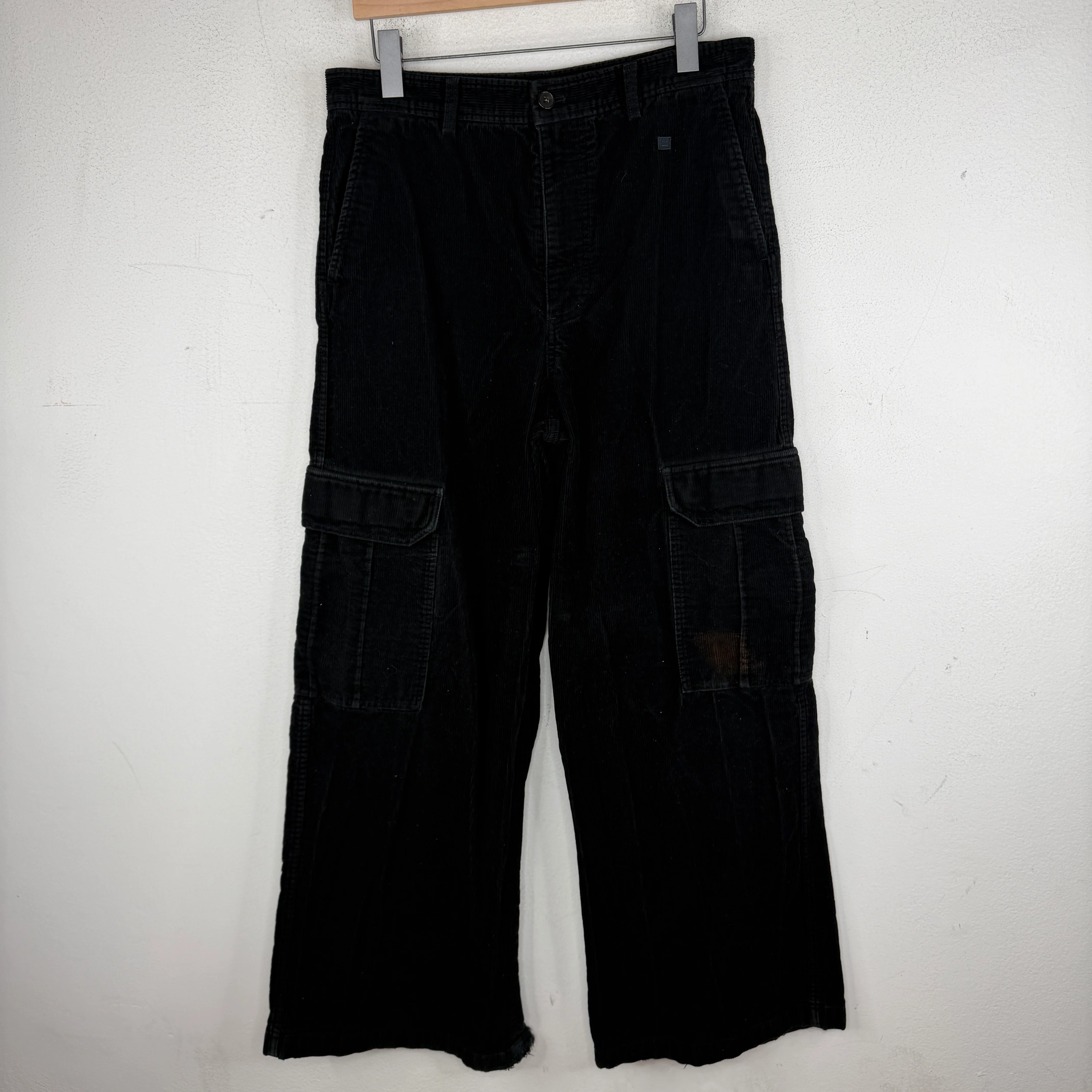 Acne Studios Black Corduroy Cargo Pants