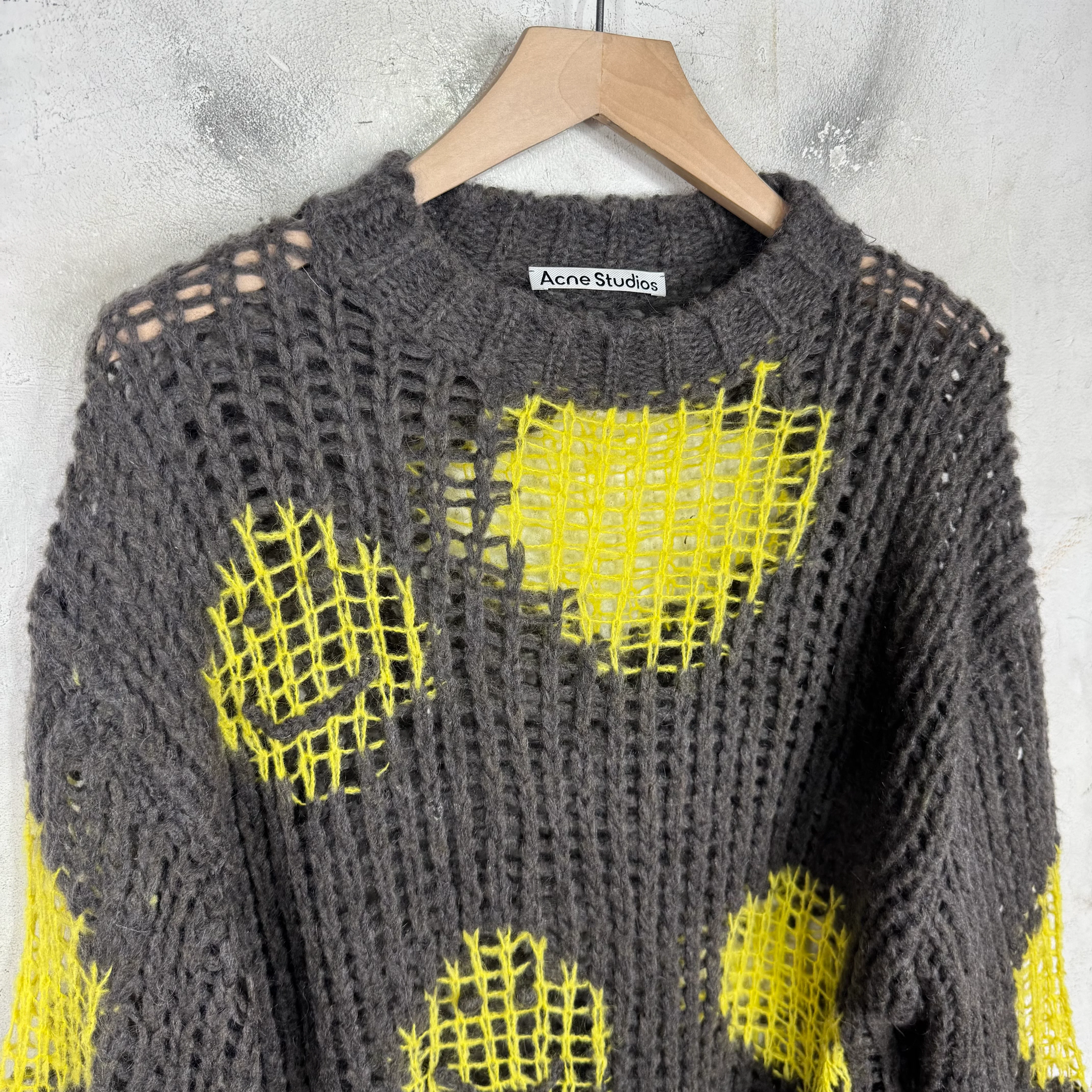 Acne Studios Loose Gauge Yellow Patched Sweater - Image 5
