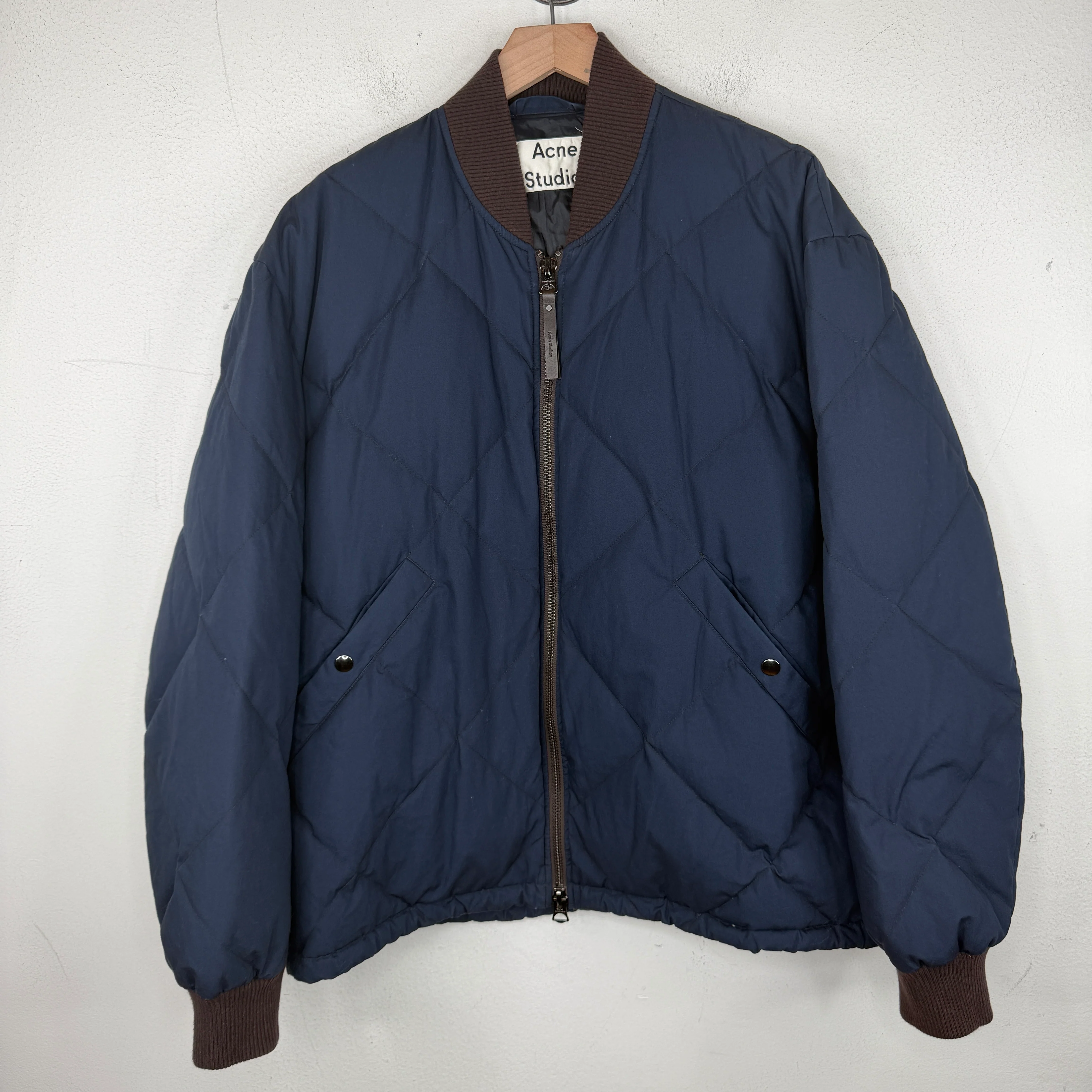 Acne Studios Navy Quilted Bomber Jacket