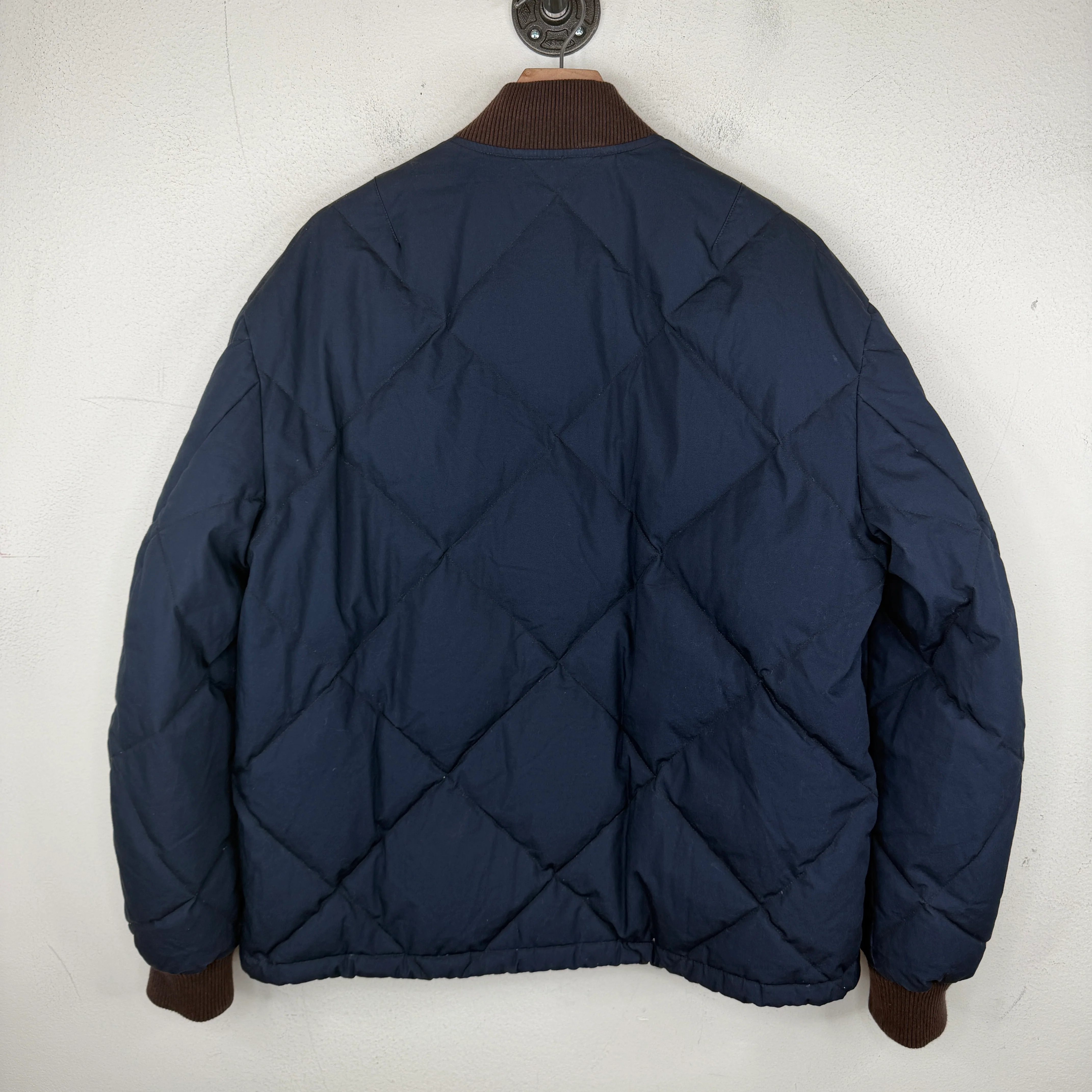 Acne Studios Navy Quilted Bomber Jacket - Image 2