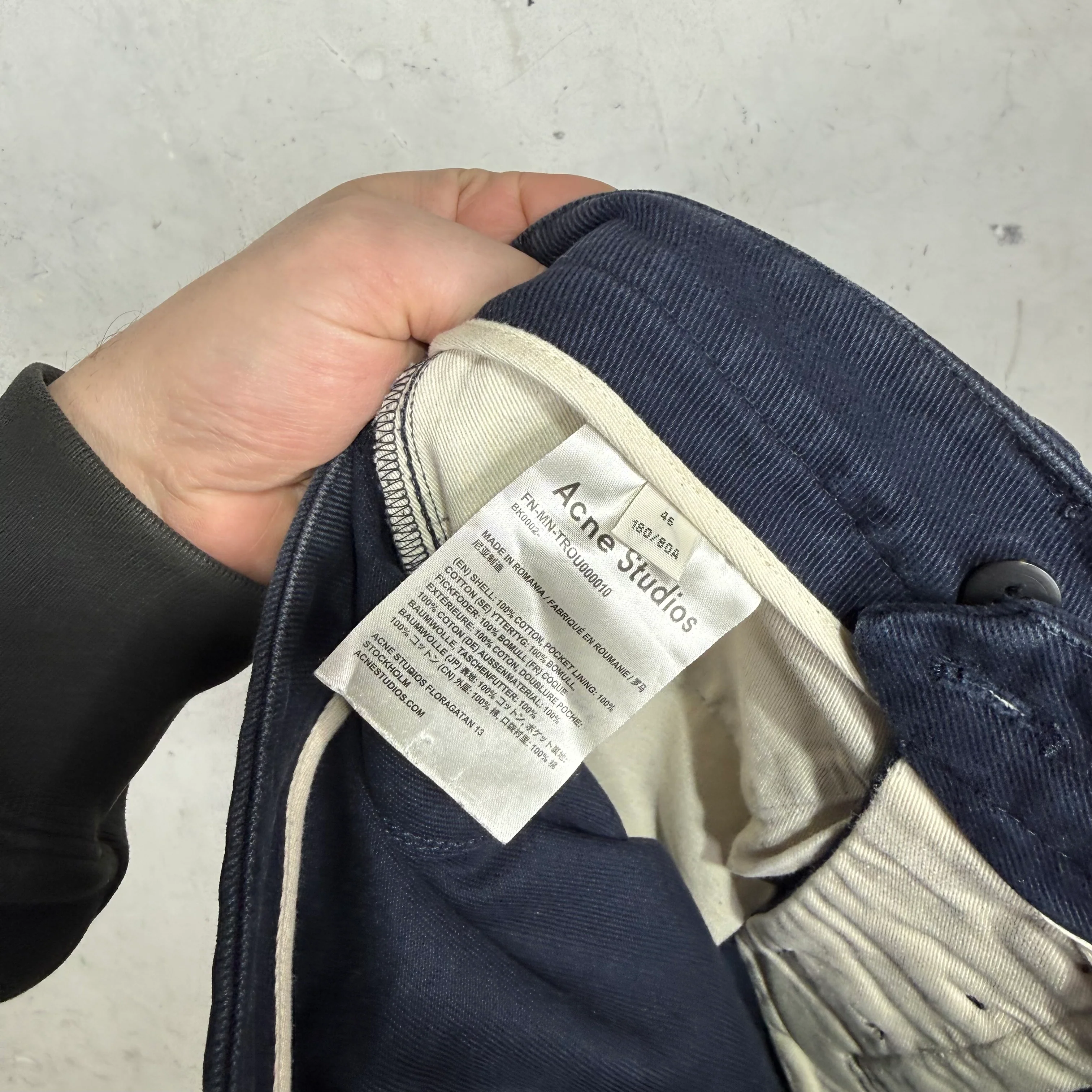 Acne Studios Navy Trousers - Image 4
