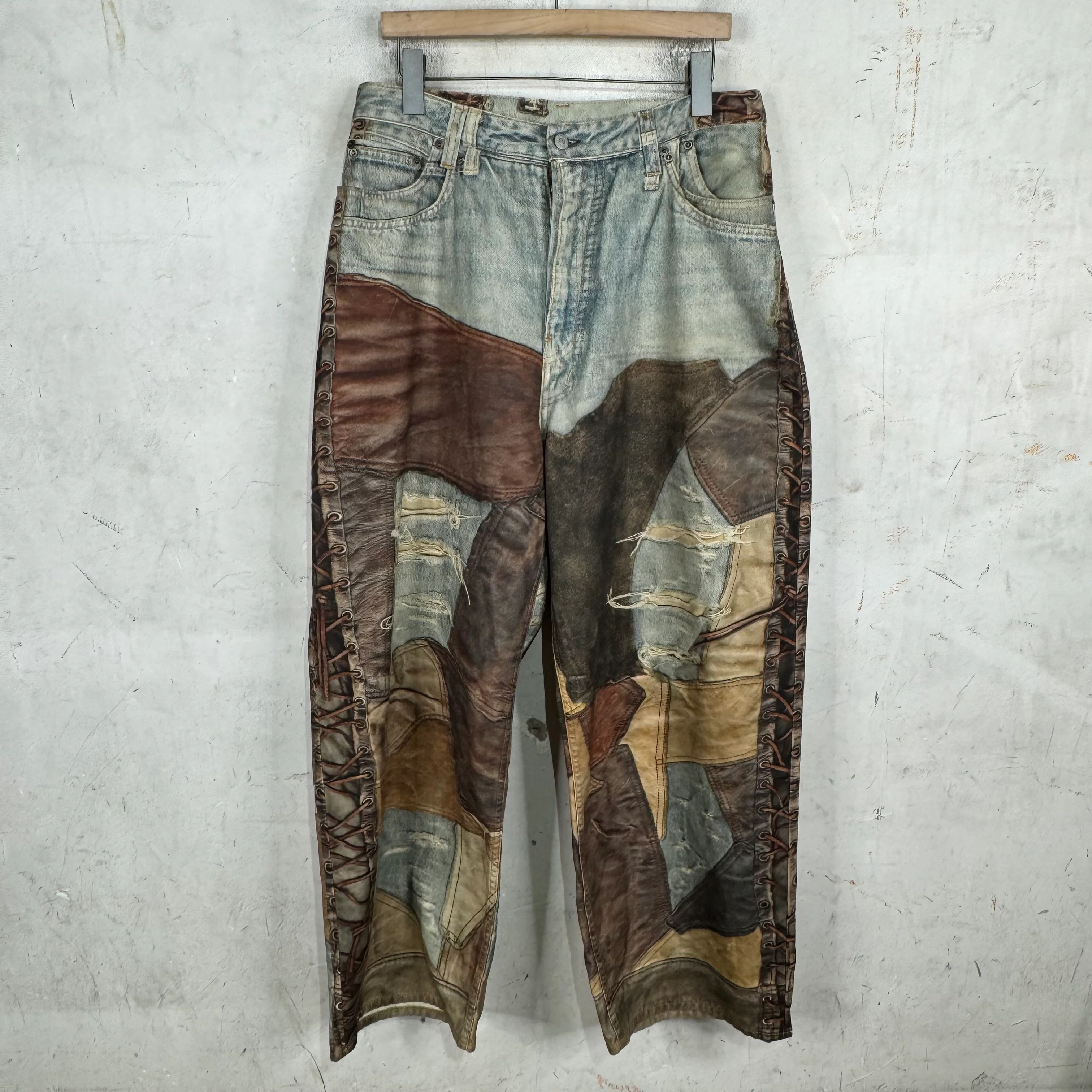 Acne Studios Trompe Leather Baggy Jeans