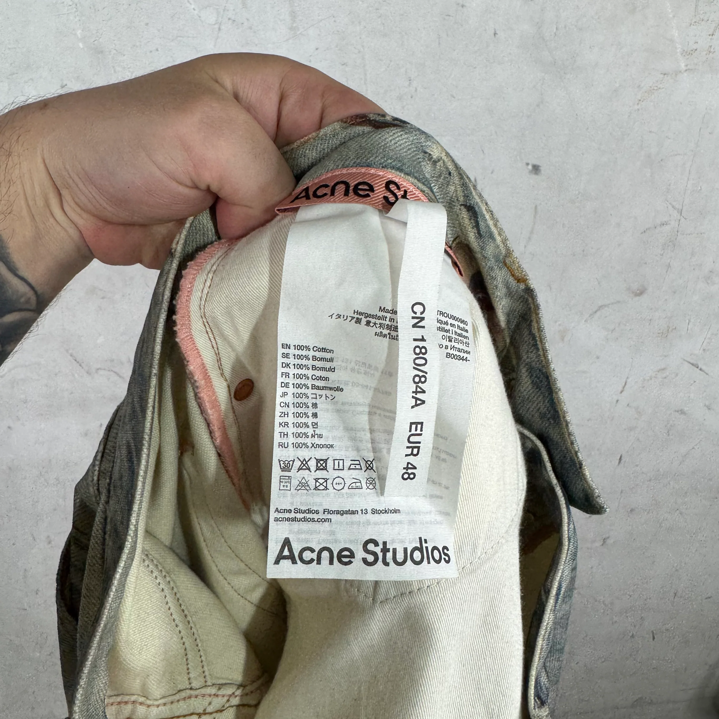 Acne Studios Trompe Leather Baggy Jeans - Image 3