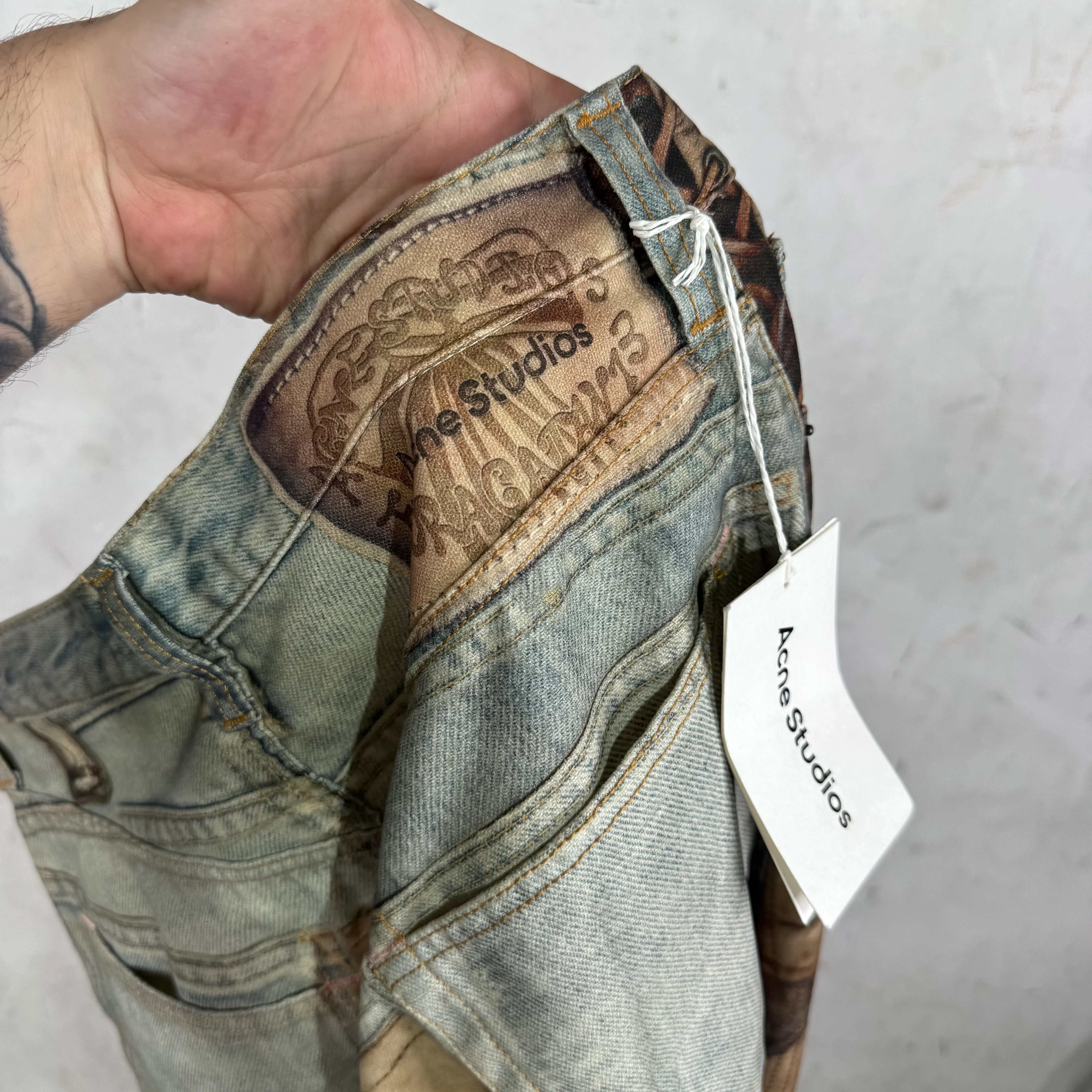 Acne Studios Trompe Leather Baggy Jeans - Image 4