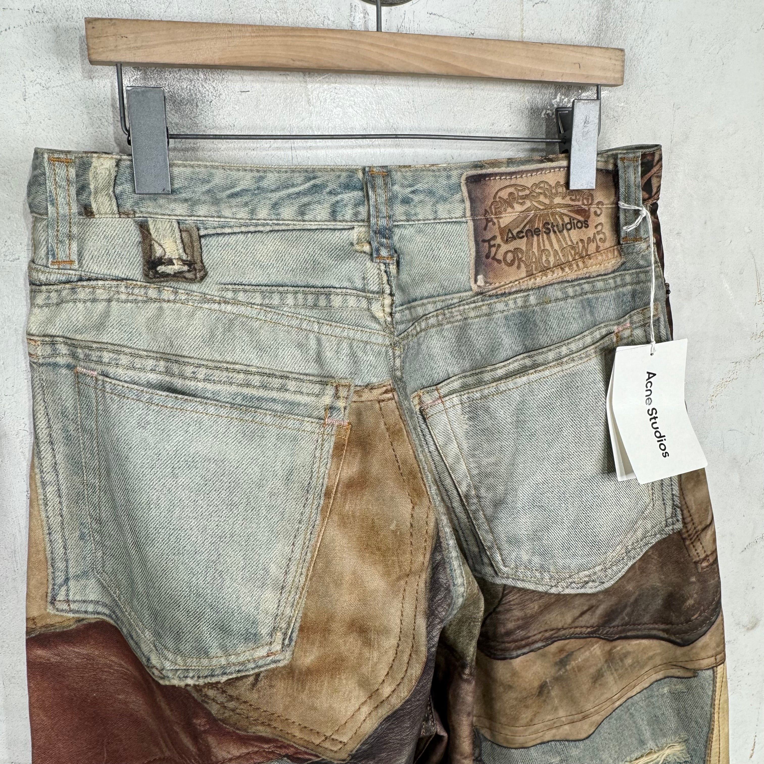 Acne Studios Trompe Leather Baggy Jeans - Image 9