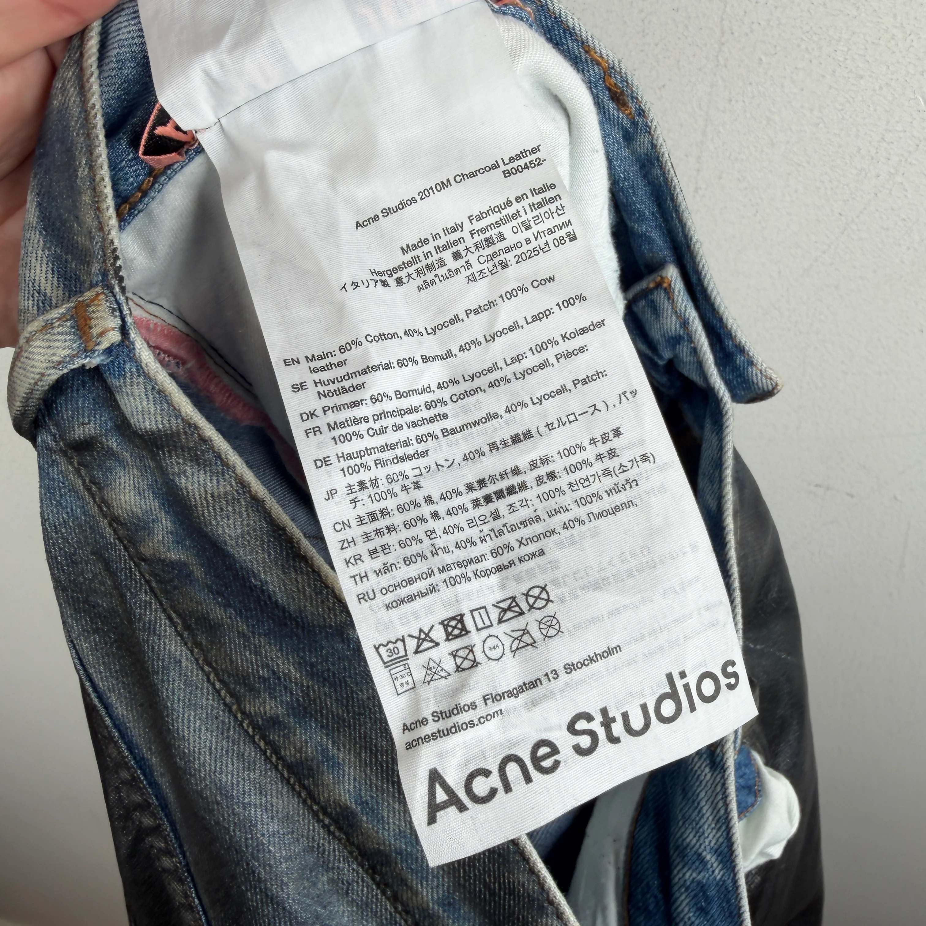 Acne Studios 2021M Charcoal Waxed Denim Jeans - Image 4