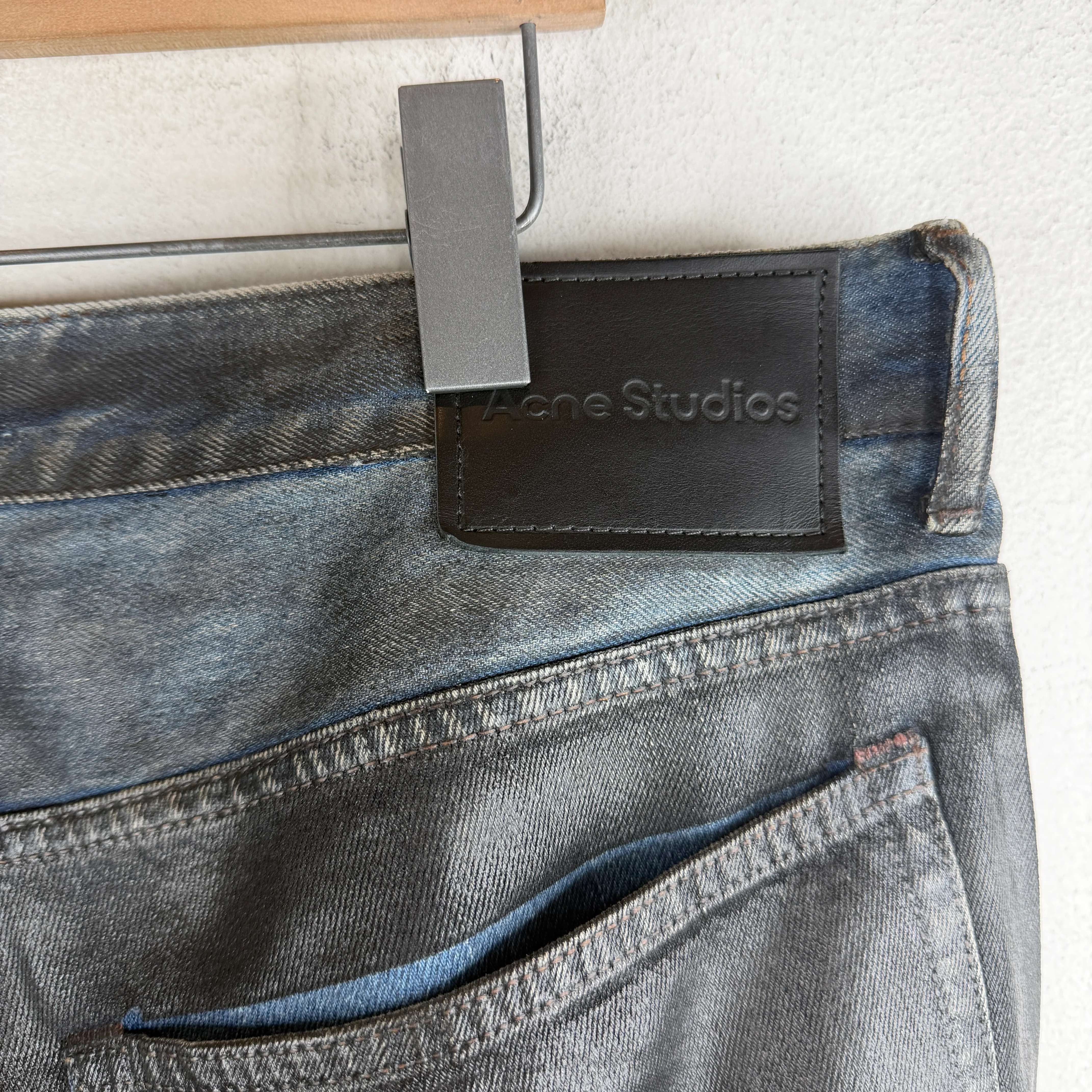 Acne Studios 2021M Charcoal Waxed Denim Jeans - Image 9