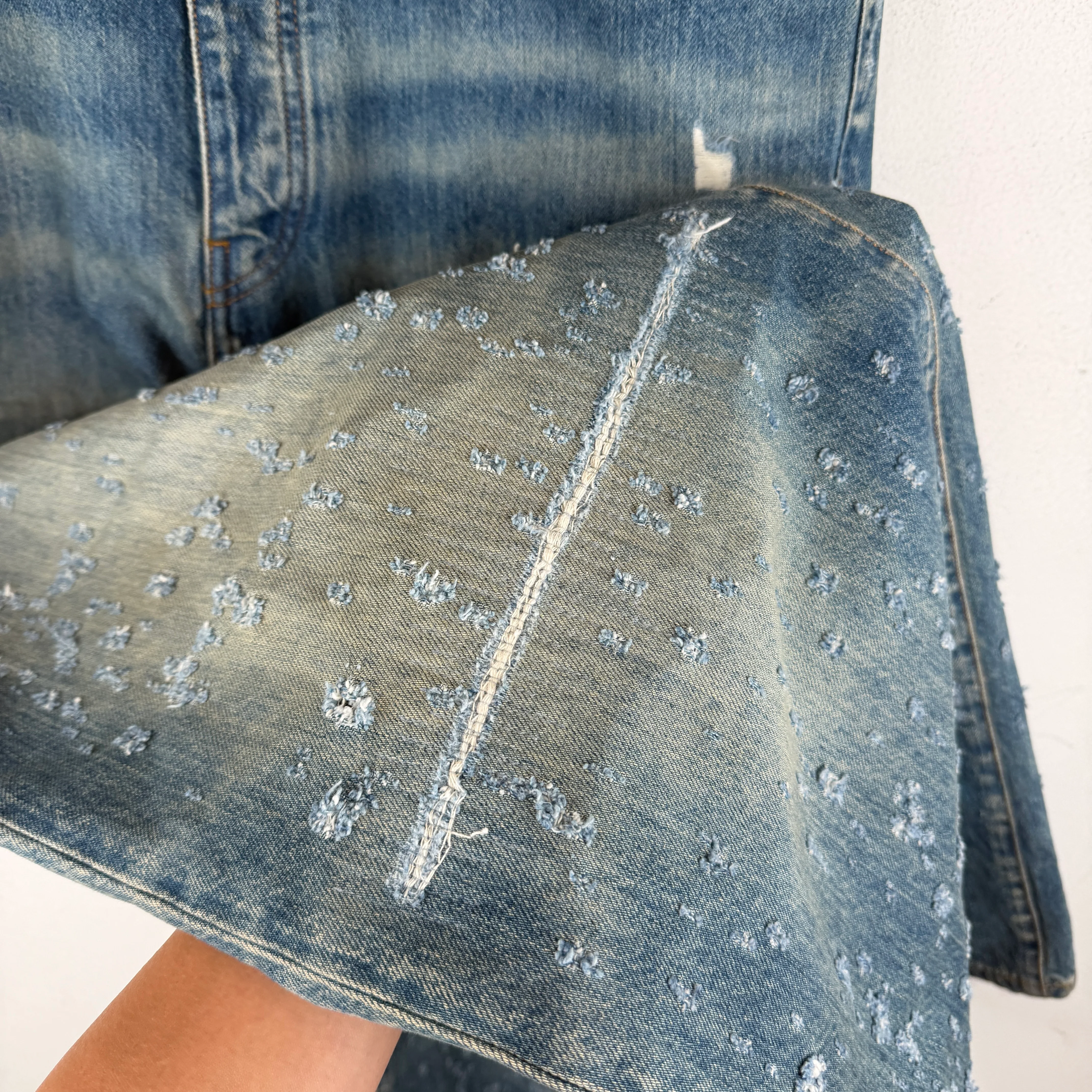 Amiri Wide Leg Distressed Jeans - Image 6