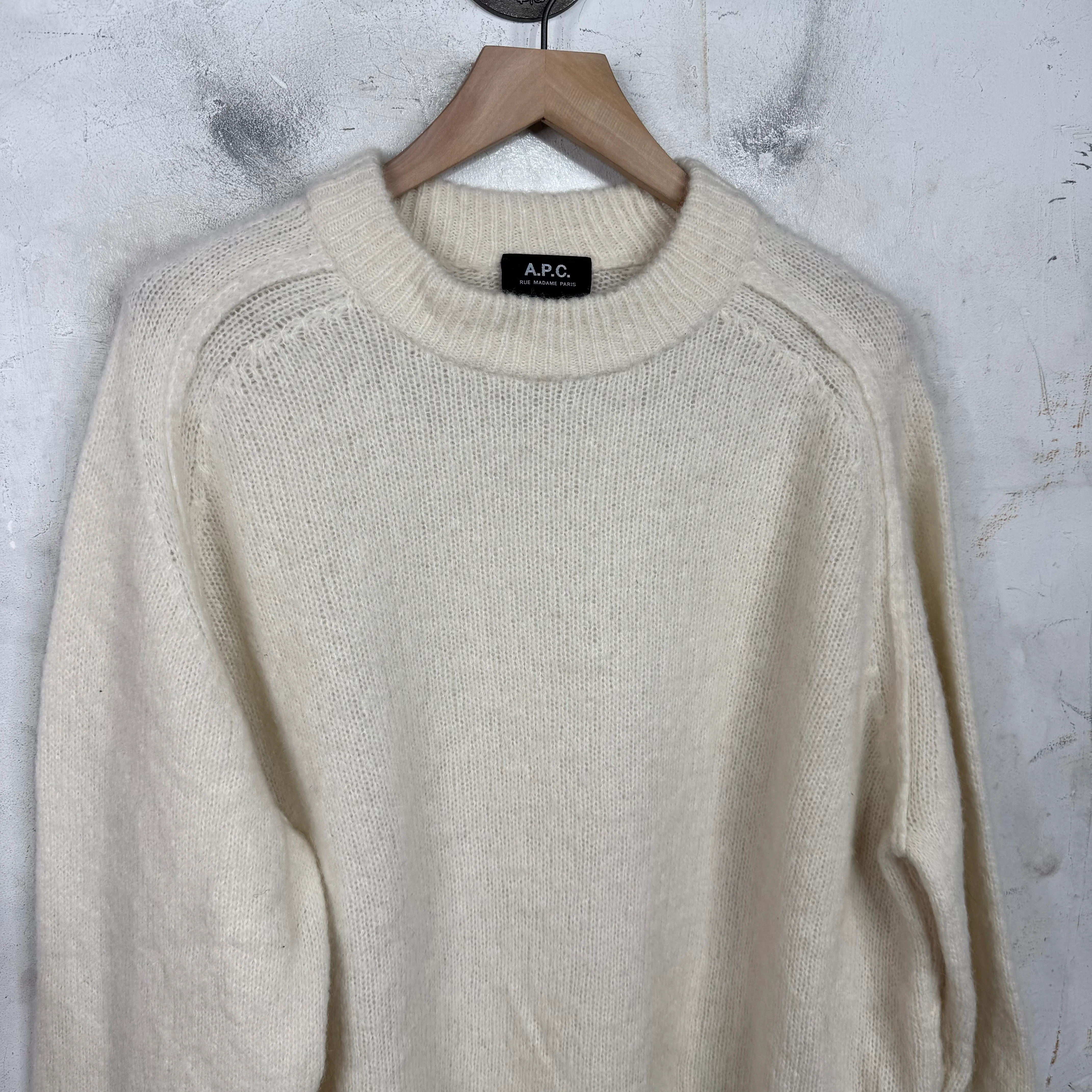 APC Beige Alpaca Wool Knit Sweater - Image 5
