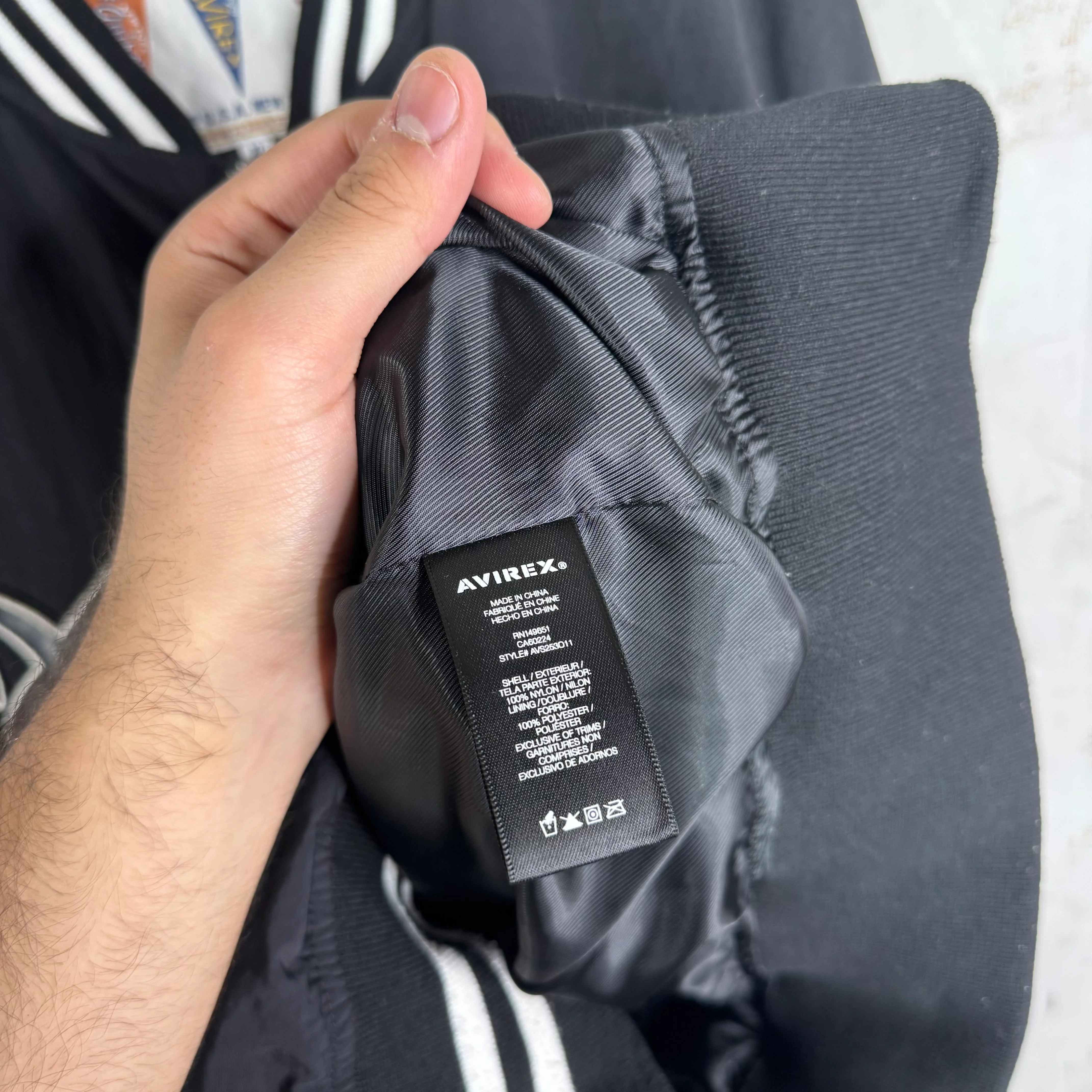 Avirex Leather Script Windbreaker Jacket - Image 7