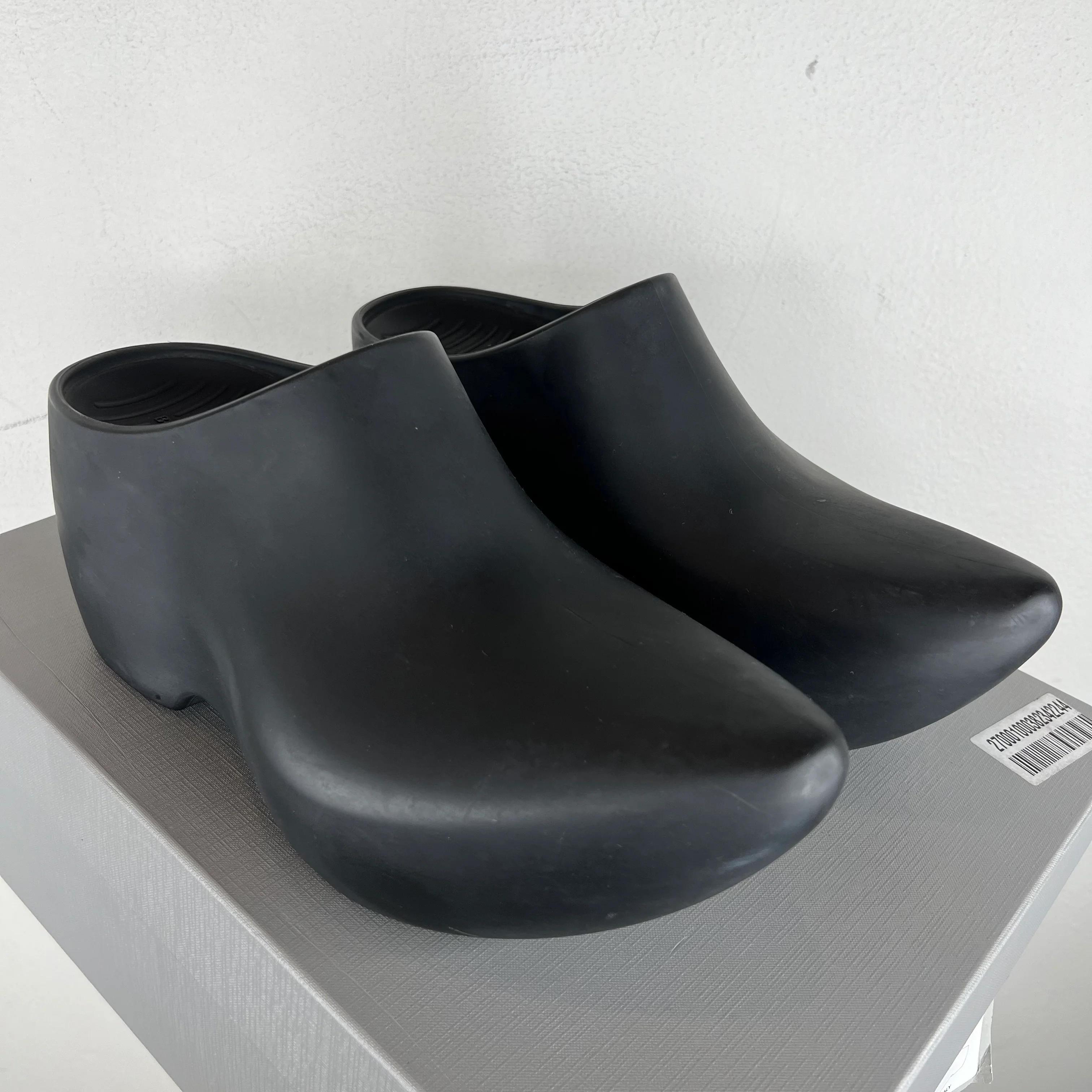 Balenciaga Black Rubber Technoclog Mules