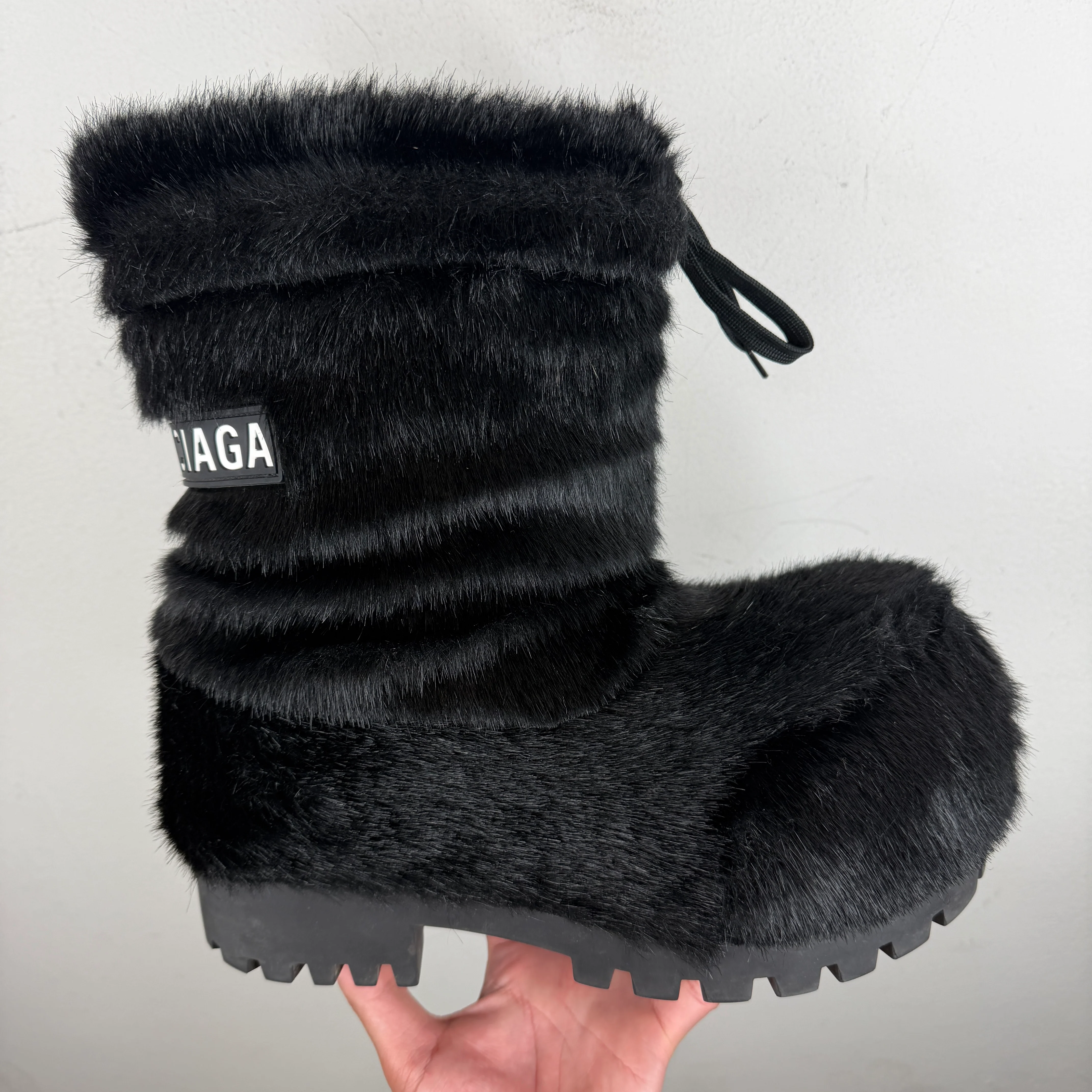 Balenciaga Black Furry Alaska Boots - Image 2