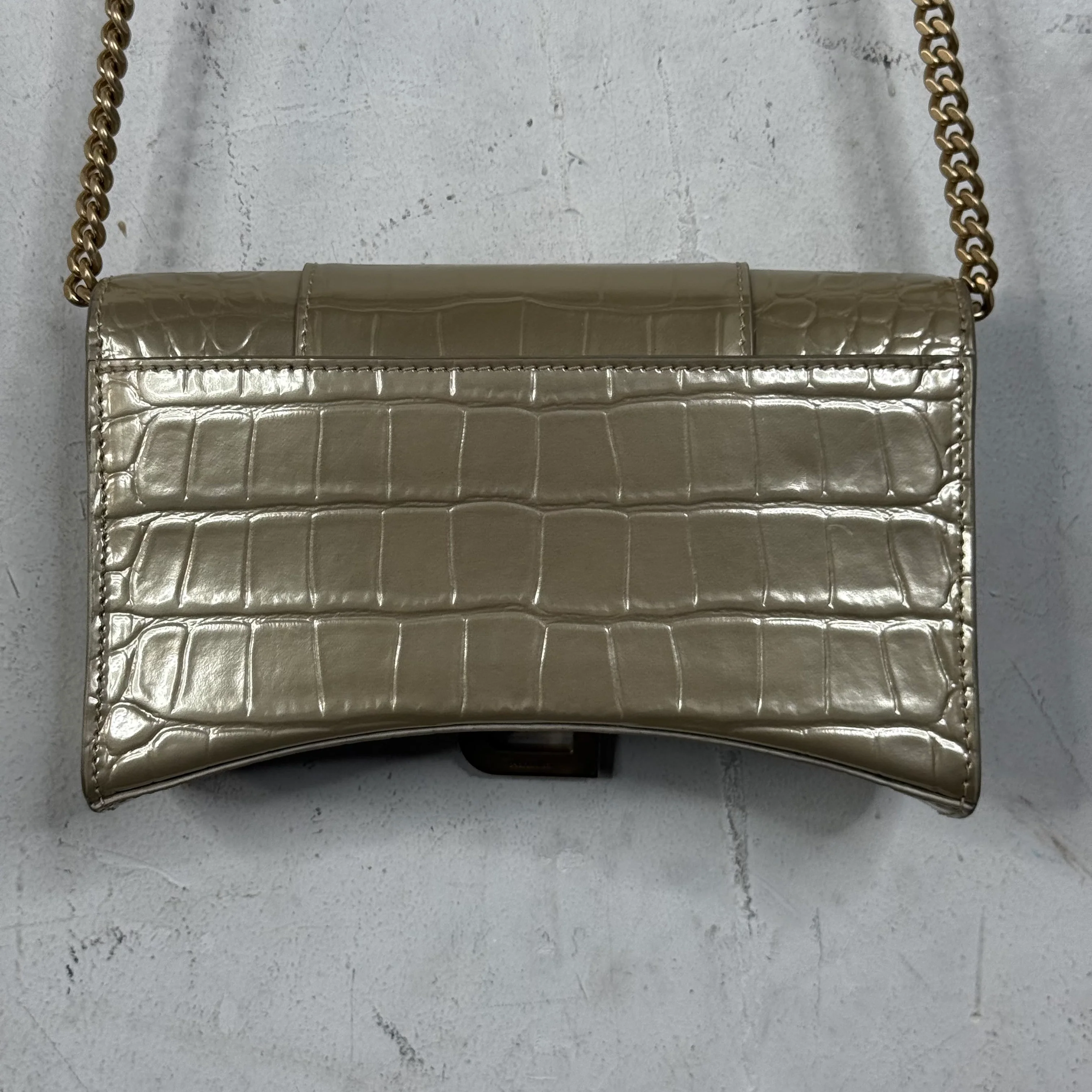 Balenciaga Gold Hourglass Chained Wallet Purse - Image 4