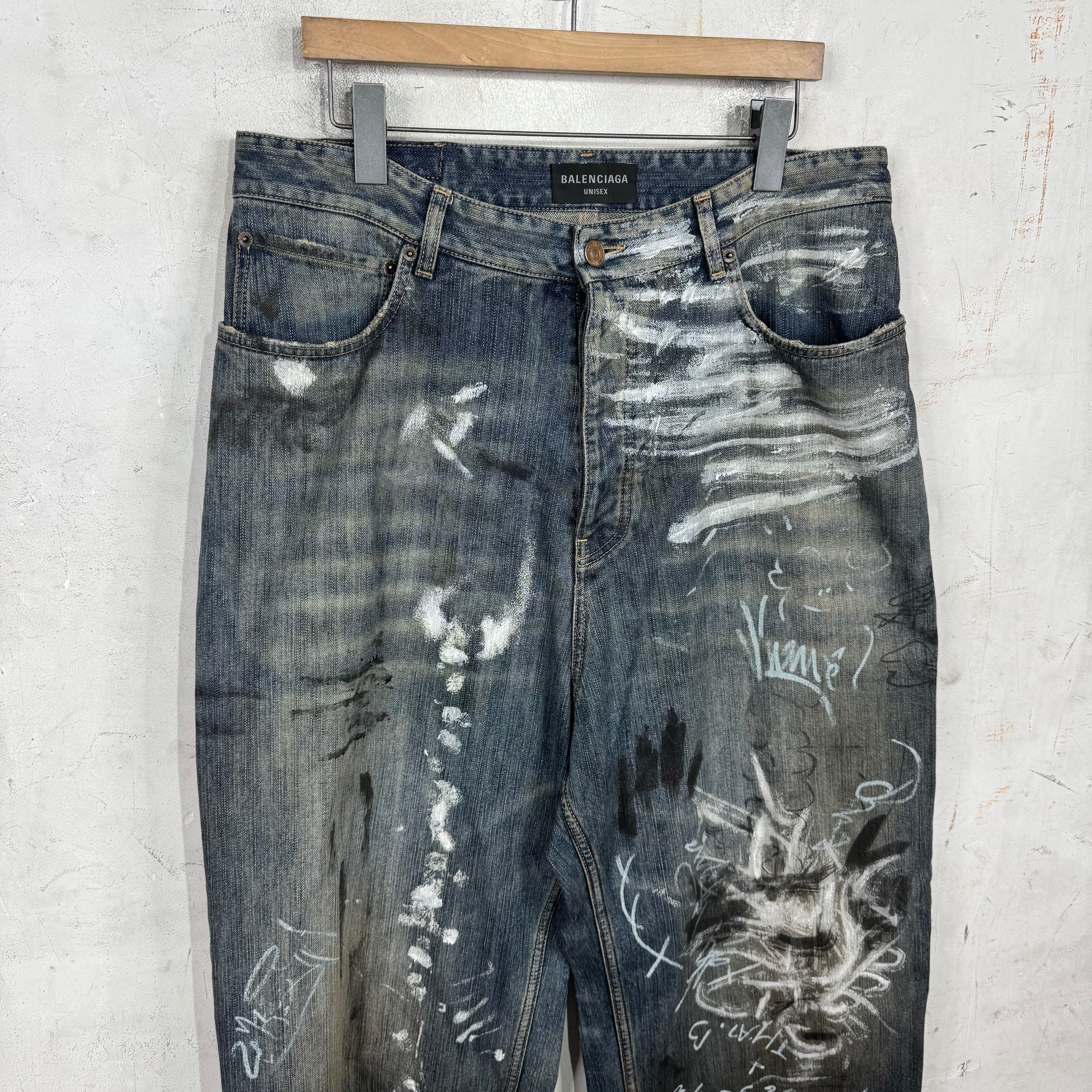 Balenciaga Graffiti Baggy Jeans - Image 6