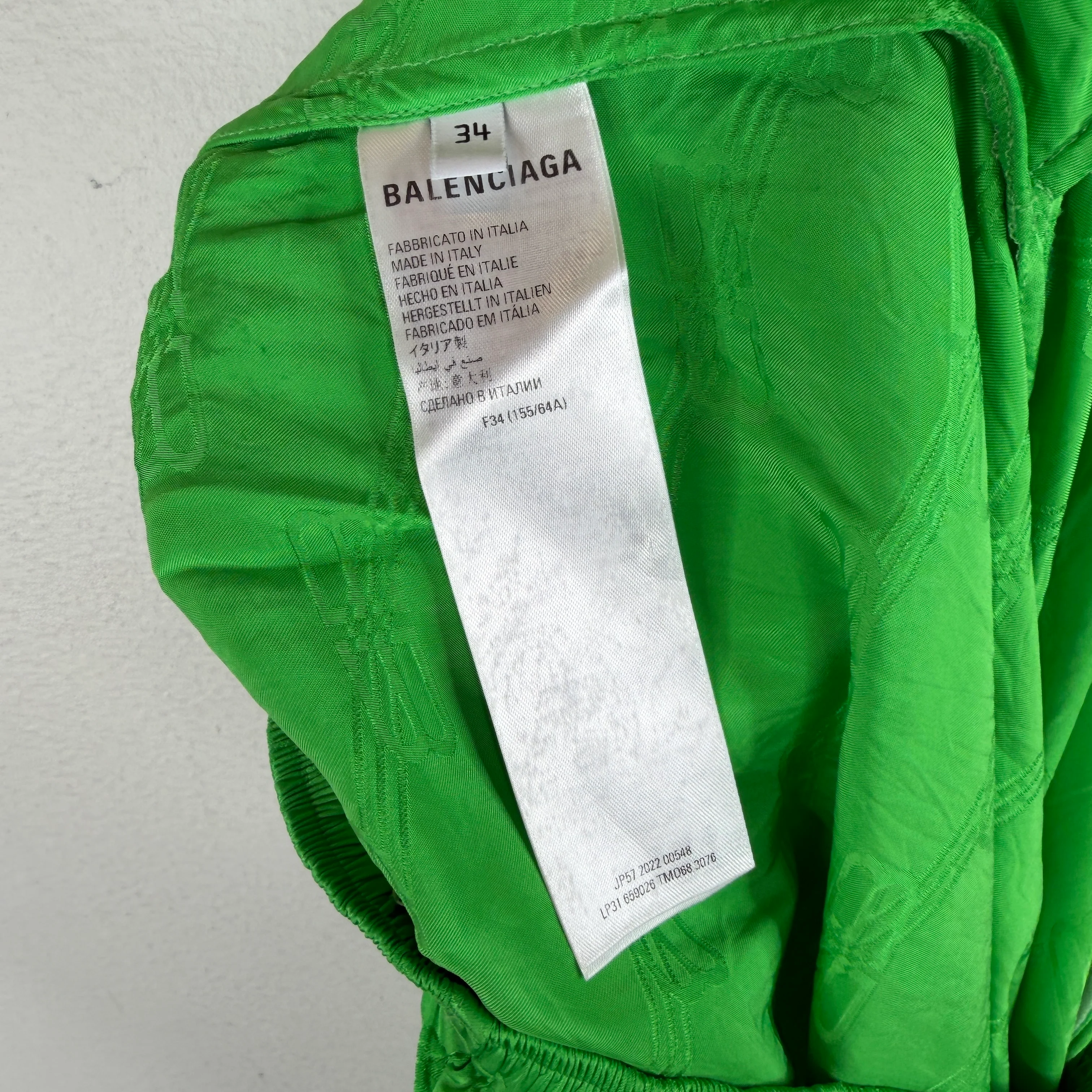 Balenciaga Green BB Monogram Pajama Pants - Image 4