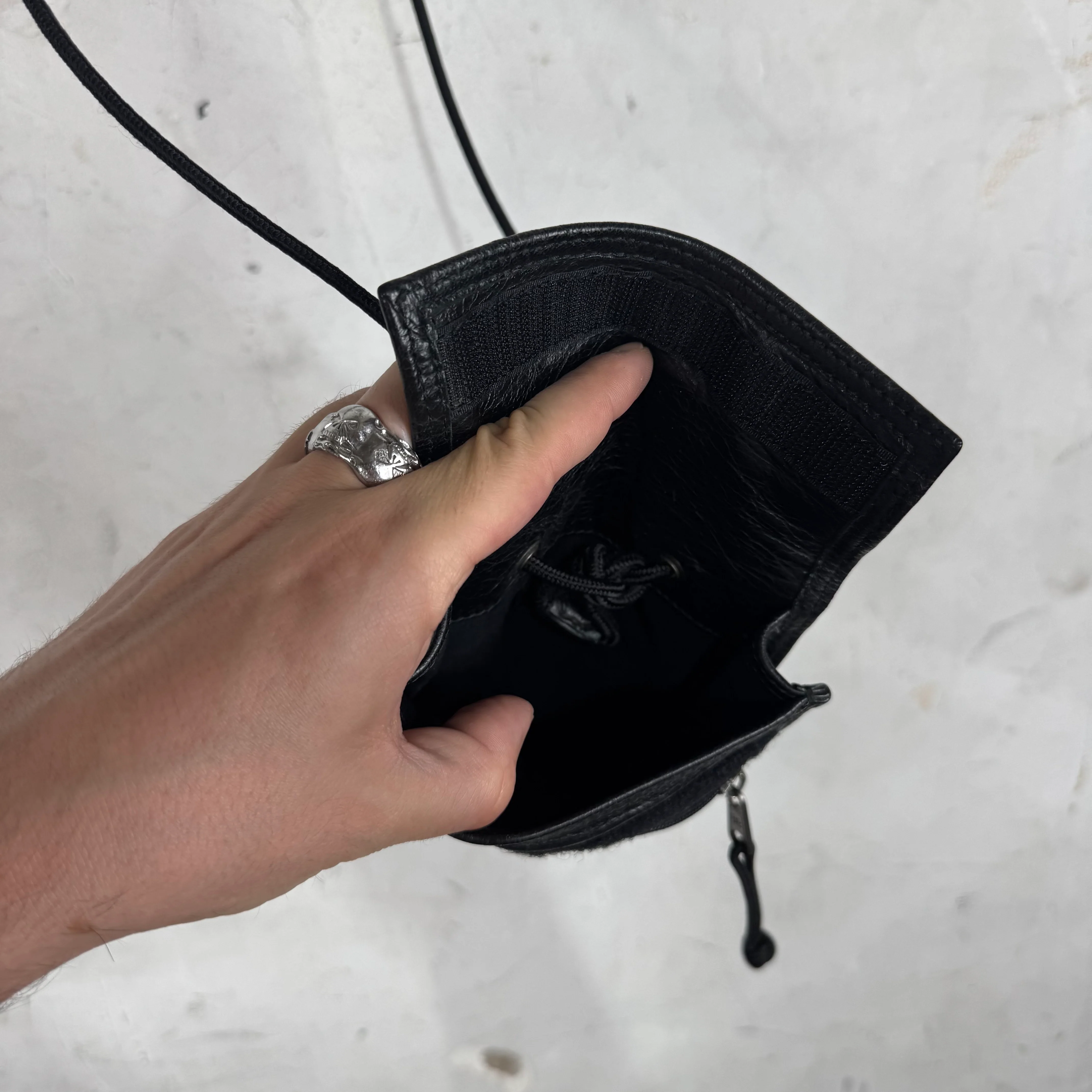 Balenciaga Leather Logo Side Pouched Messenger - Image 6