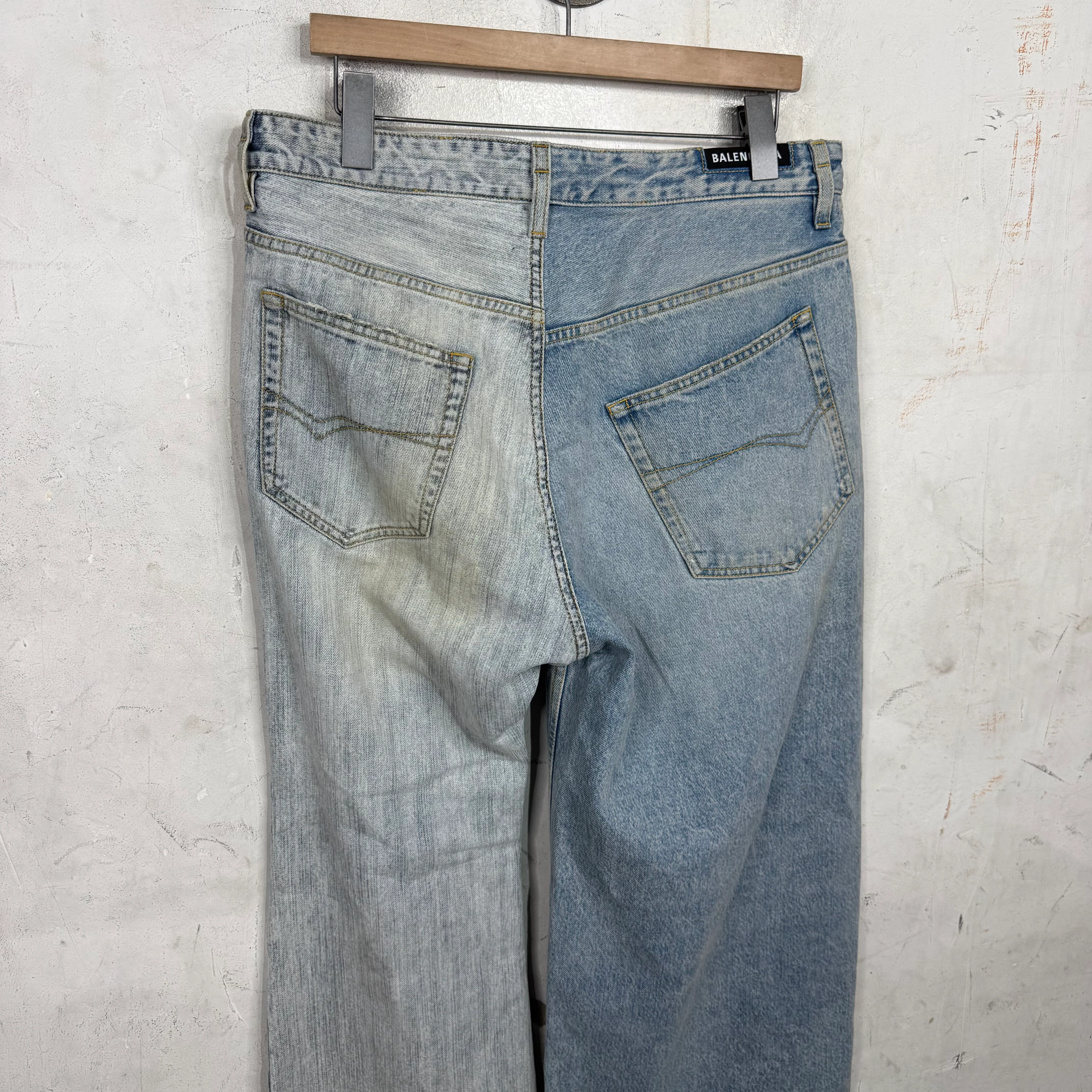 Balenciaga Light Wash Split Drawstring Jeans - Image 10