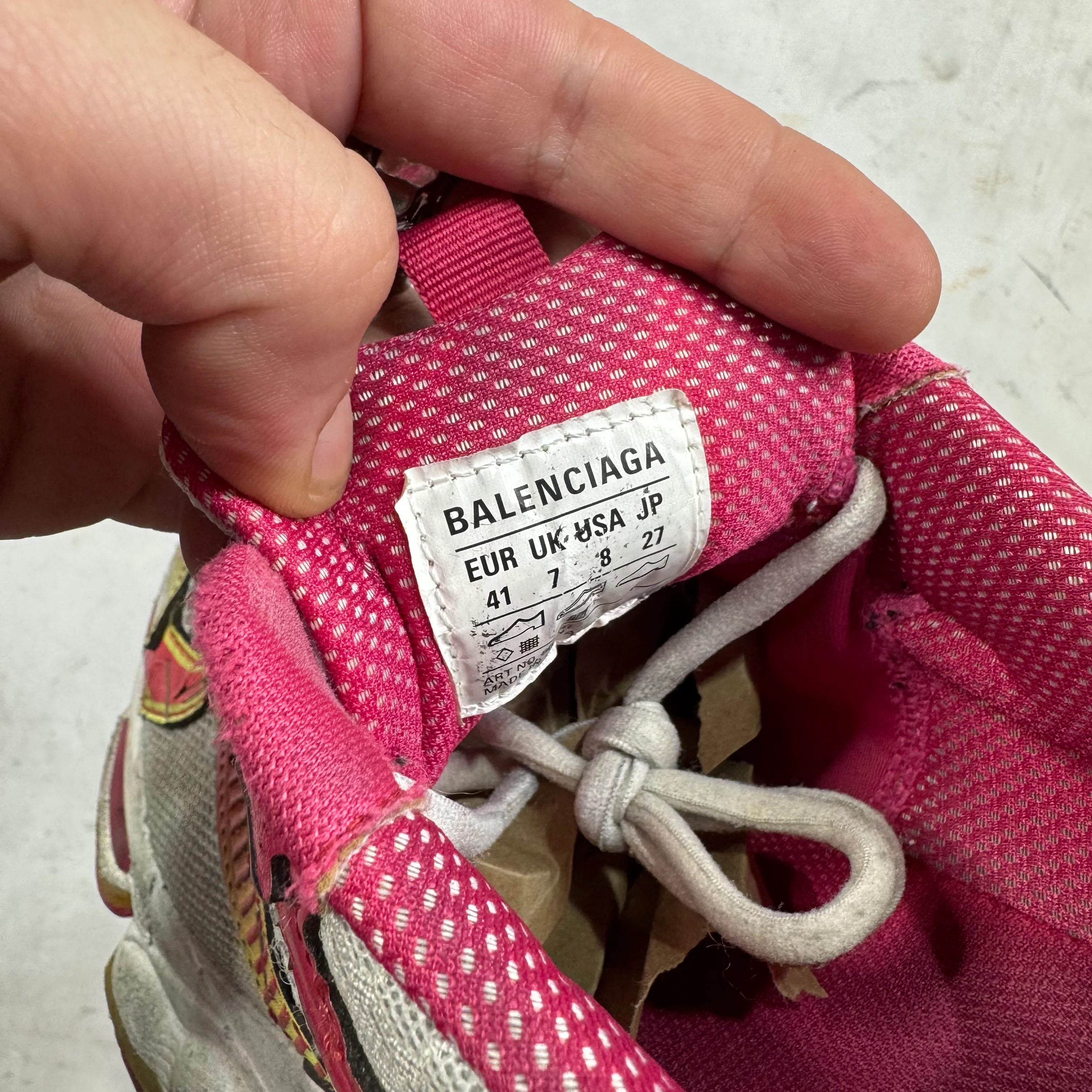 Balenciaga Magenta Stapler Sneakers - Image 12