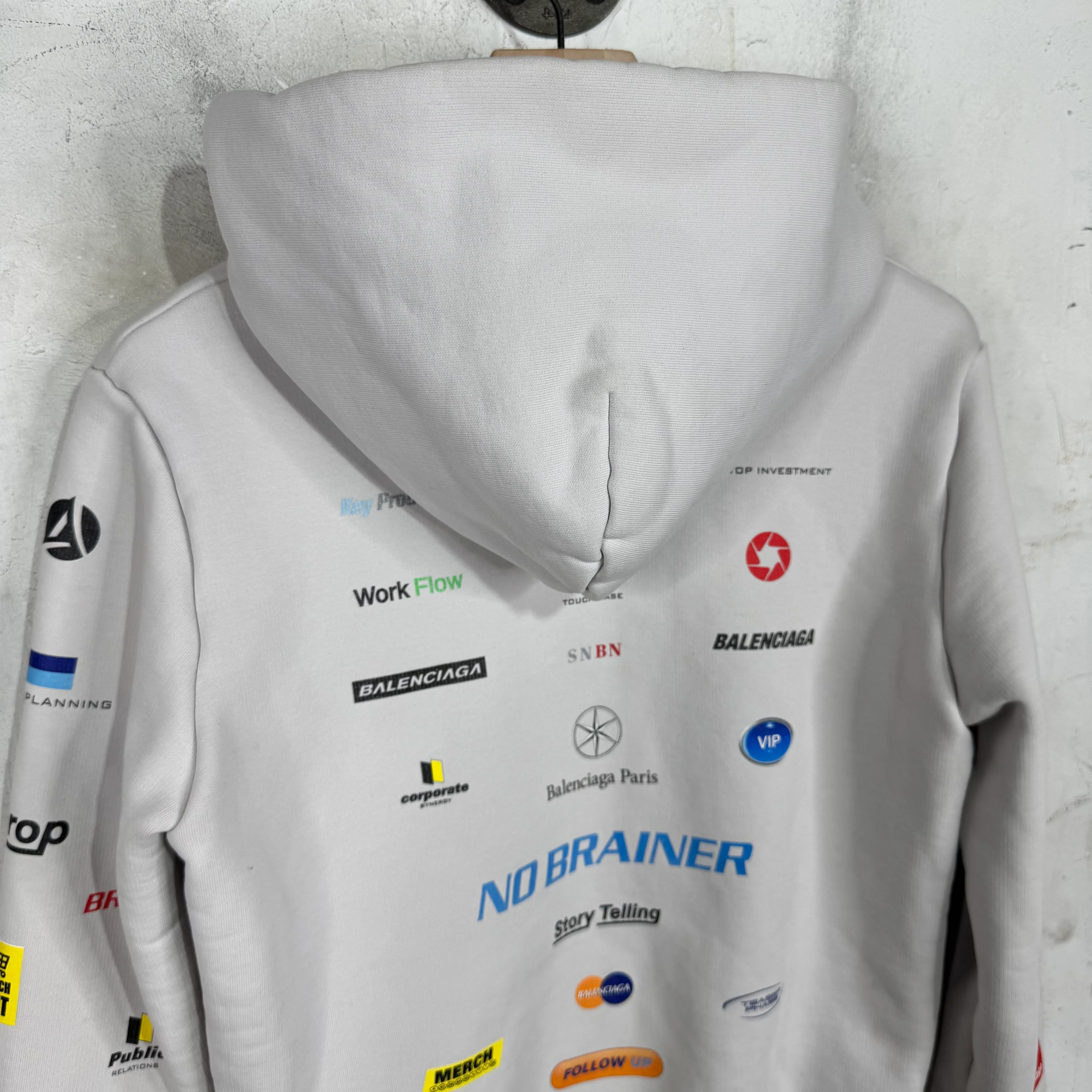 Balenciaga Multi Logo Shrunken Zip Hoodie - Image 9