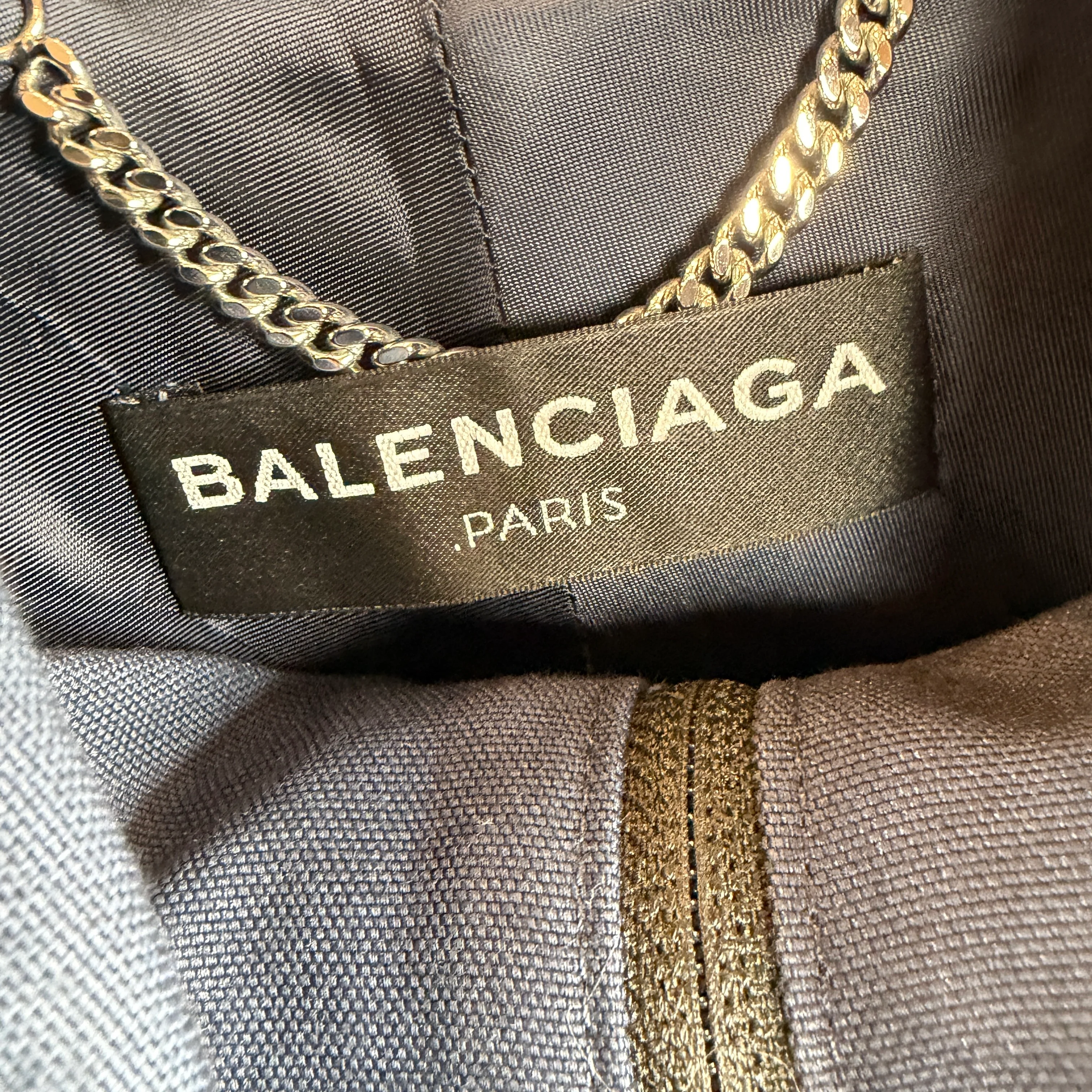 Balenciaga Navy Cropped Shell Jacket - Image 3
