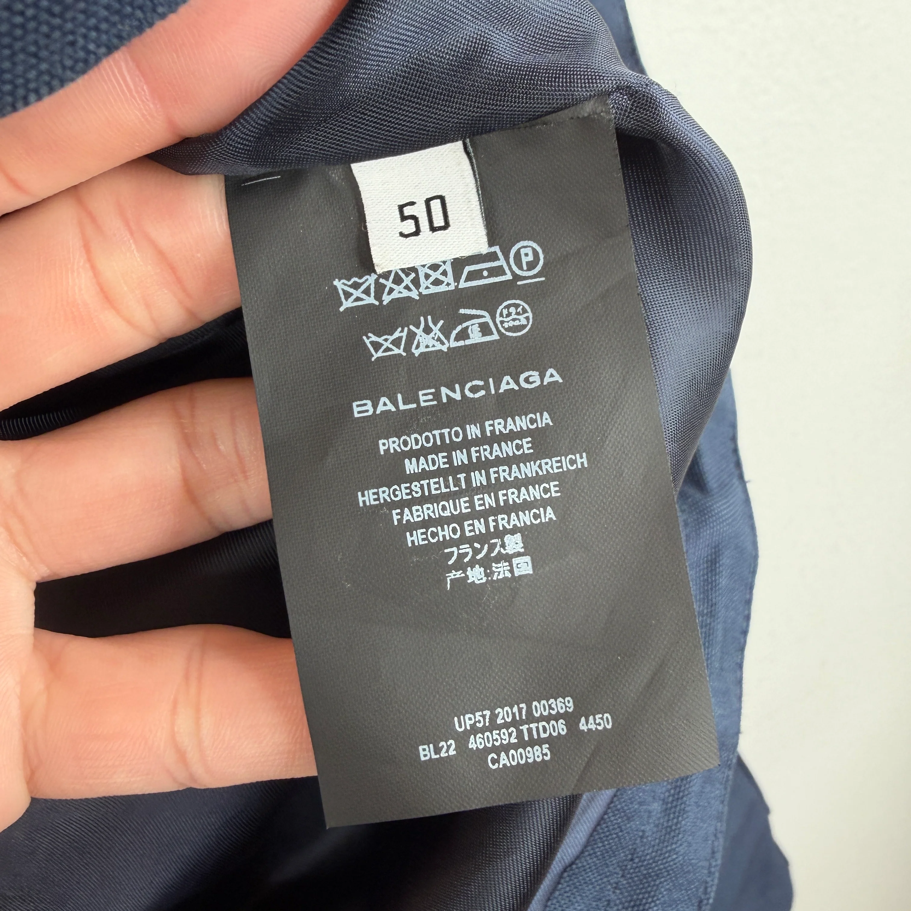 Balenciaga Navy Cropped Shell Jacket - Image 4