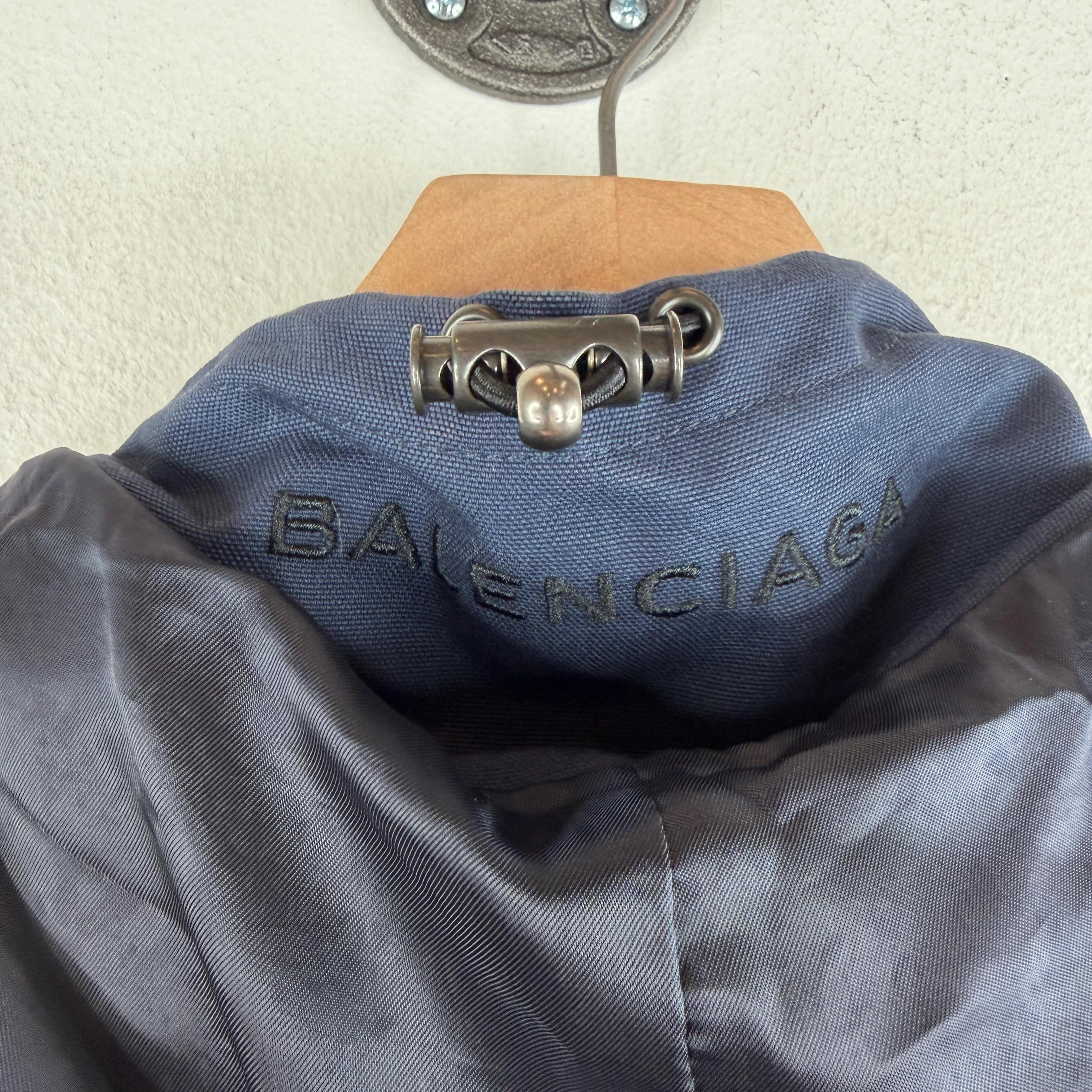 Balenciaga Navy Cropped Shell Jacket - Image 9