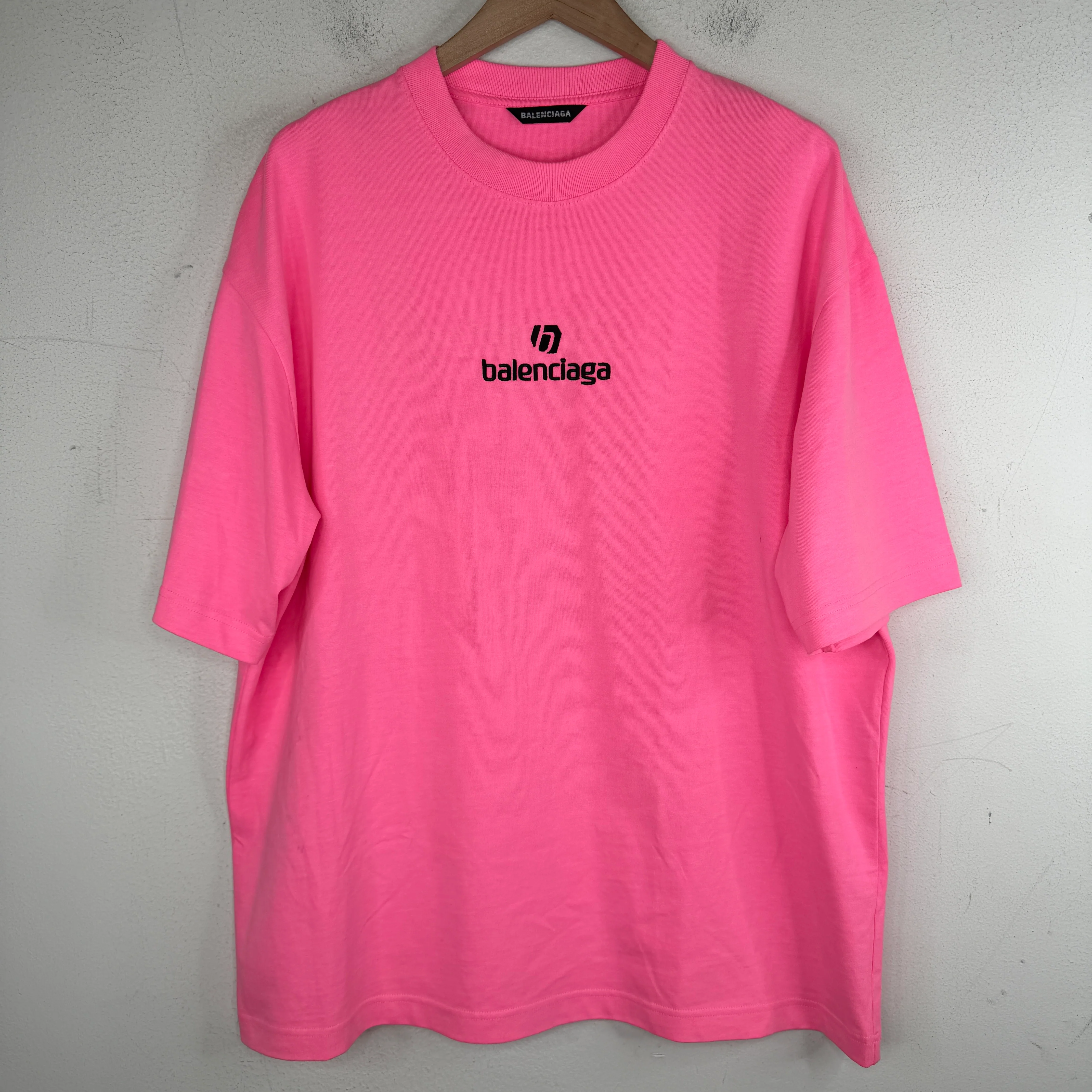 Balenciaga Pink Sponsor Logo T-Shirt