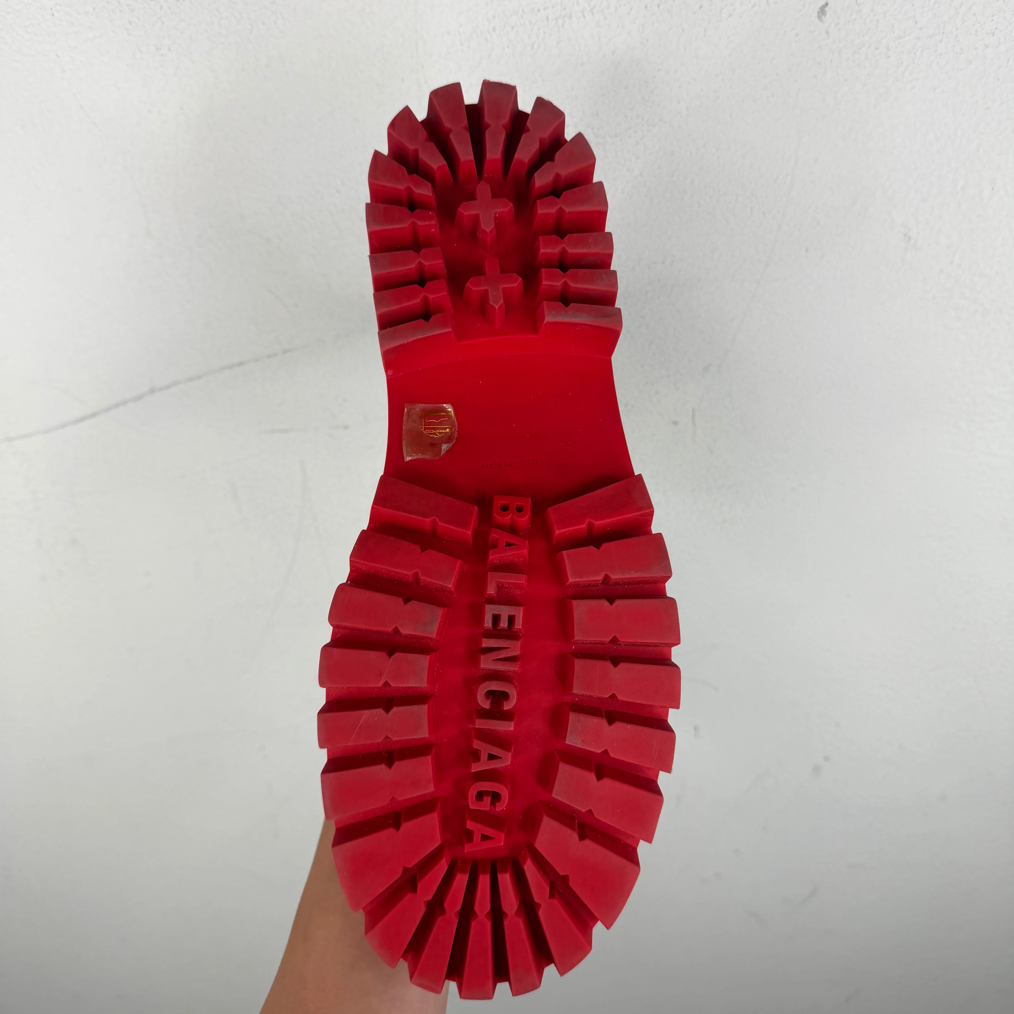 Balenciaga Red/Black Strike Boots - Image 6