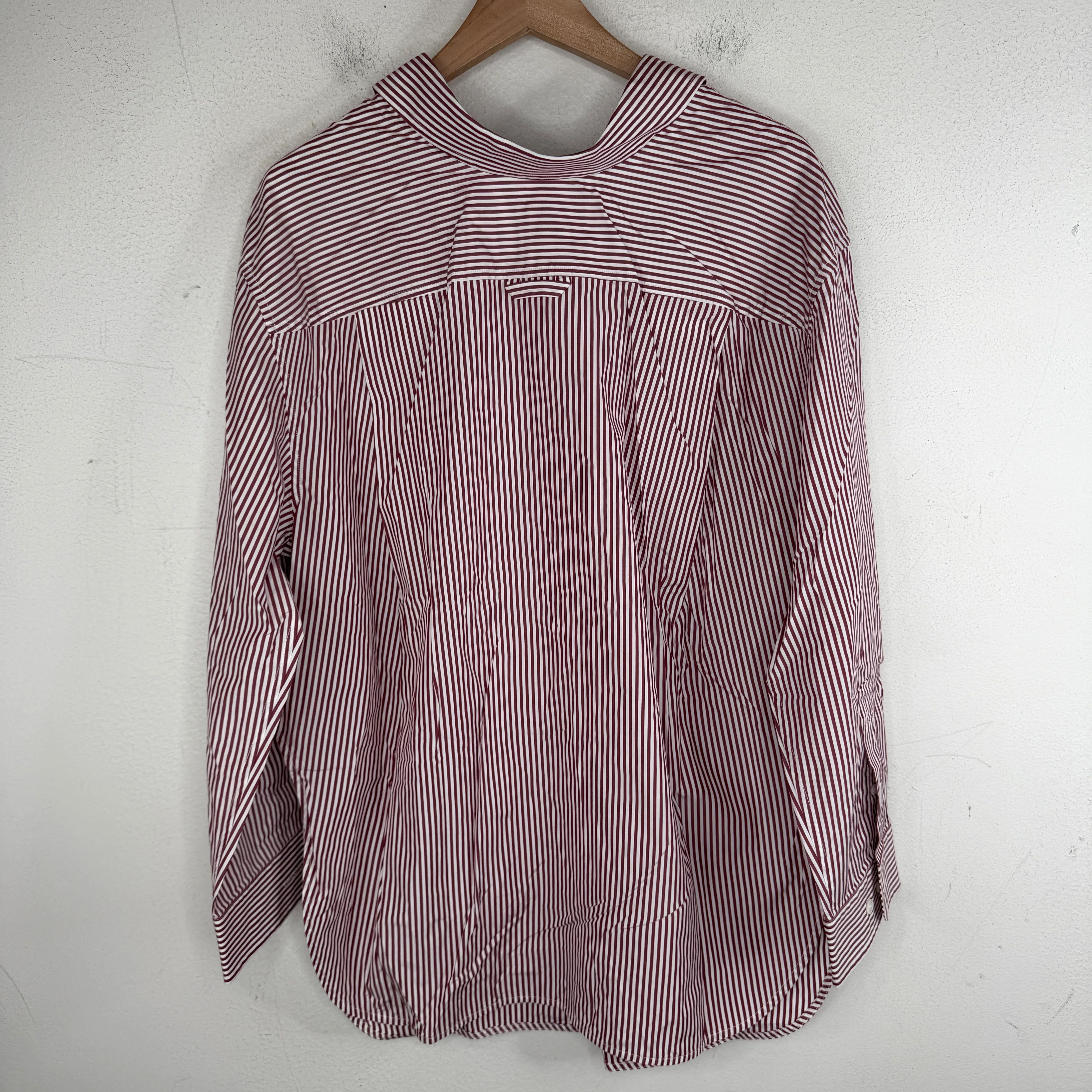 Balenciaga Red Striped Button Up Shirt - Image 2