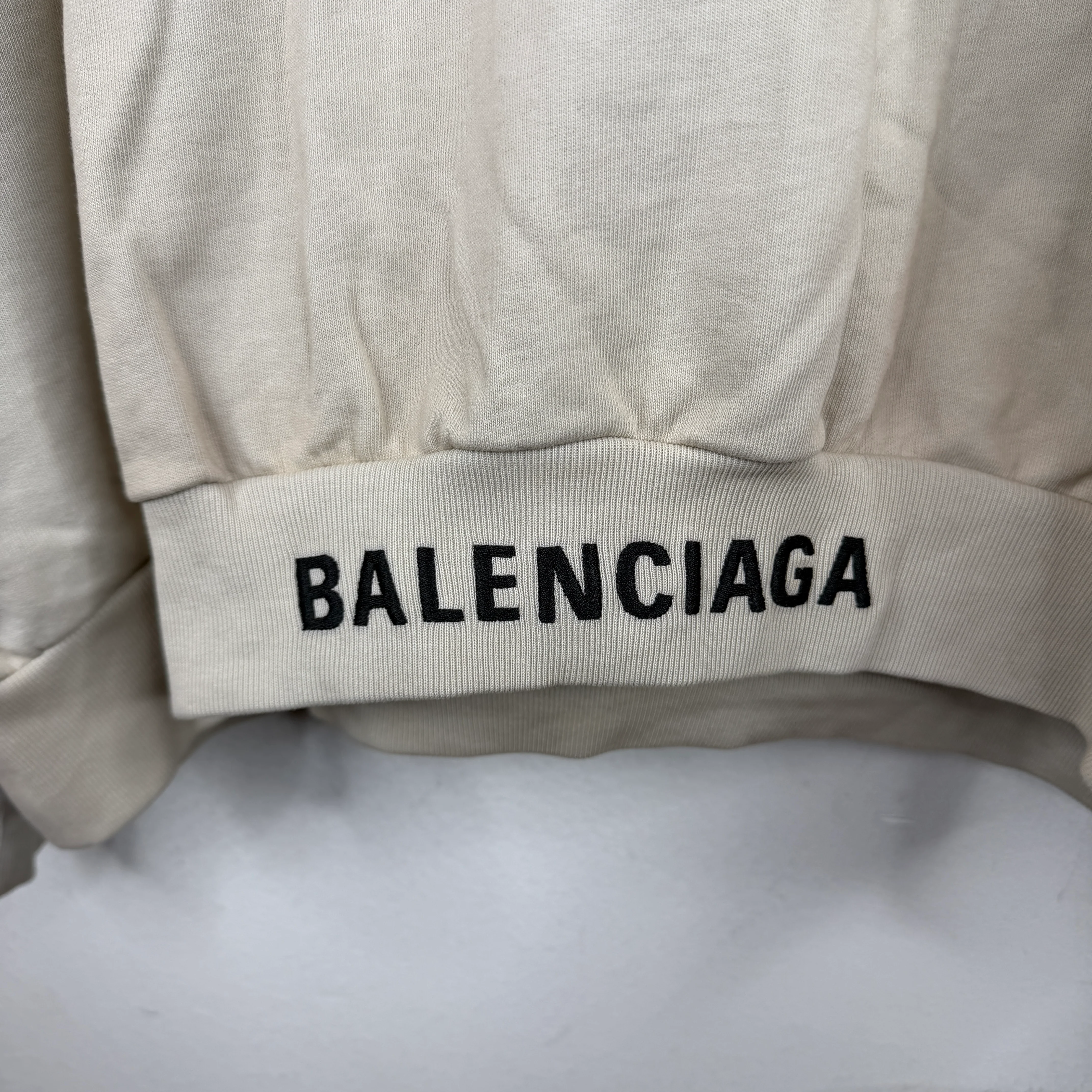 Balenciaga Tan Waistband Logo Hoodie - Image 11