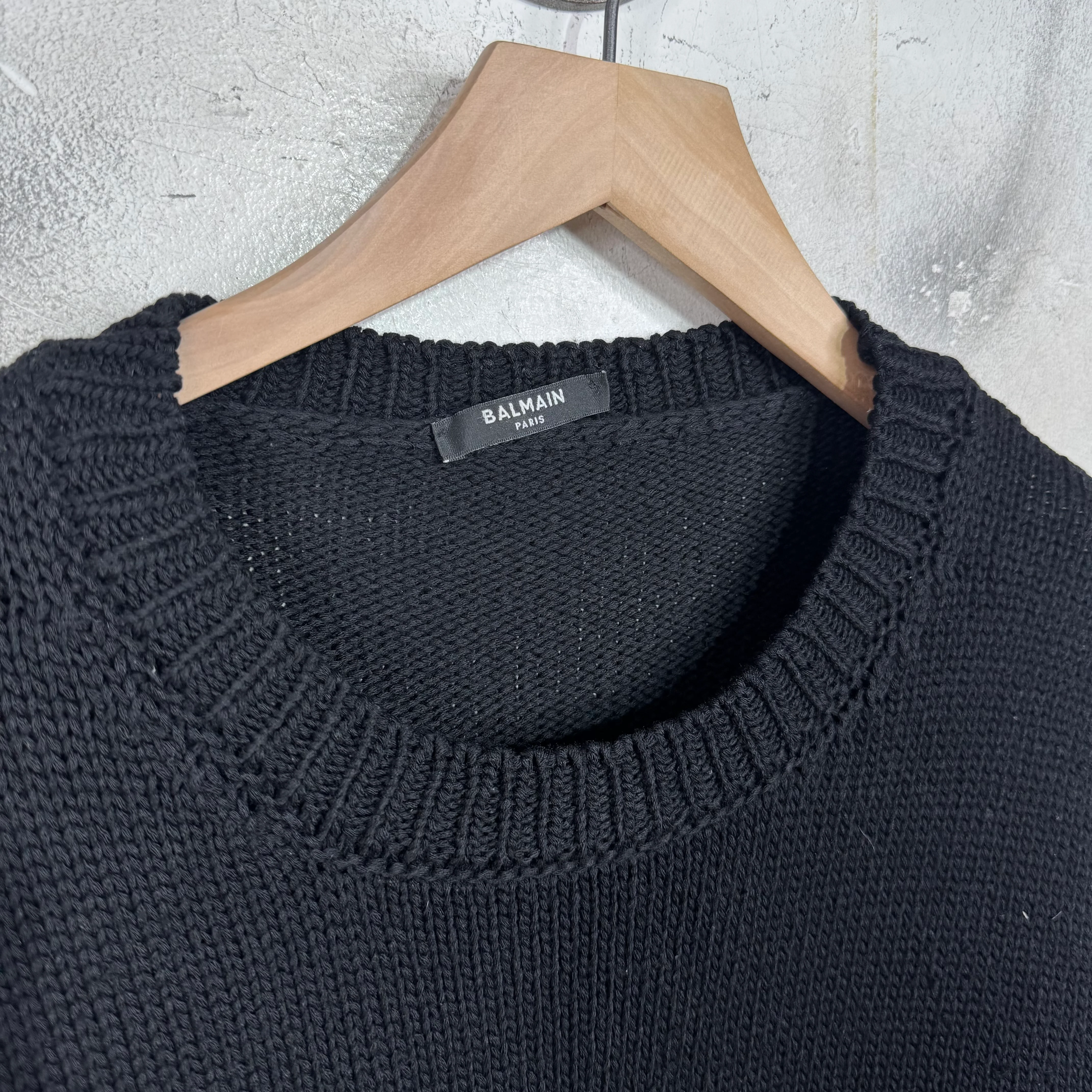Balmain Logo Knit Sweater Black - Image 3