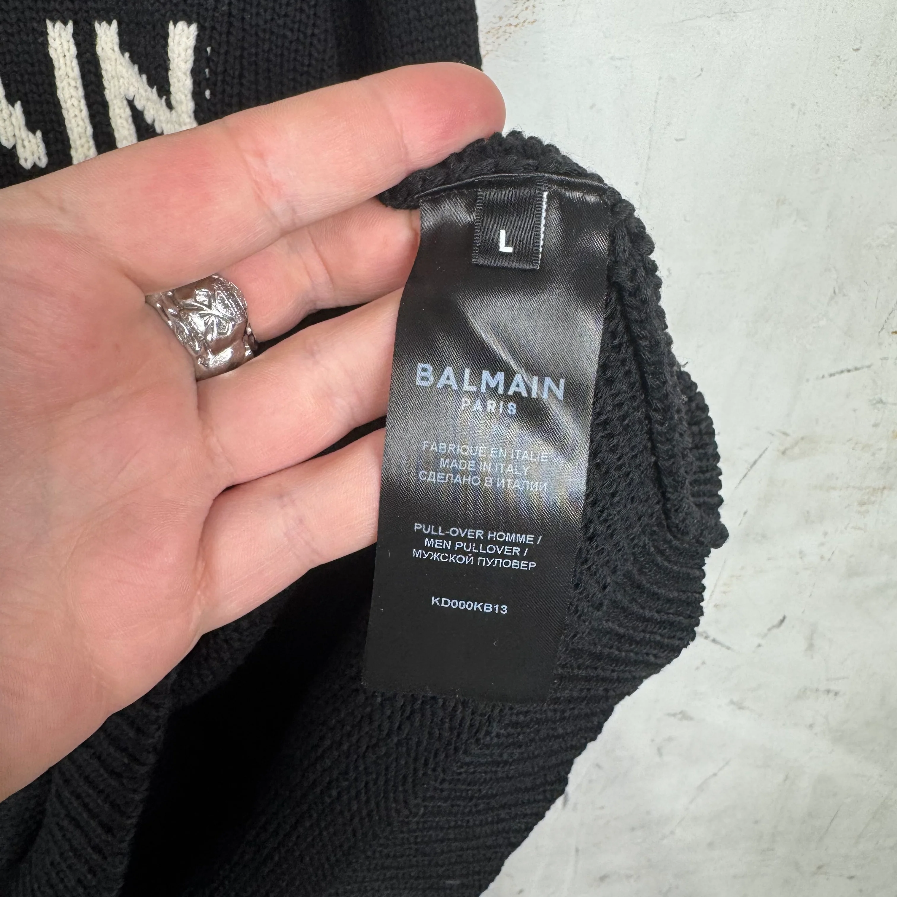 Balmain Logo Knit Sweater Black - Image 4