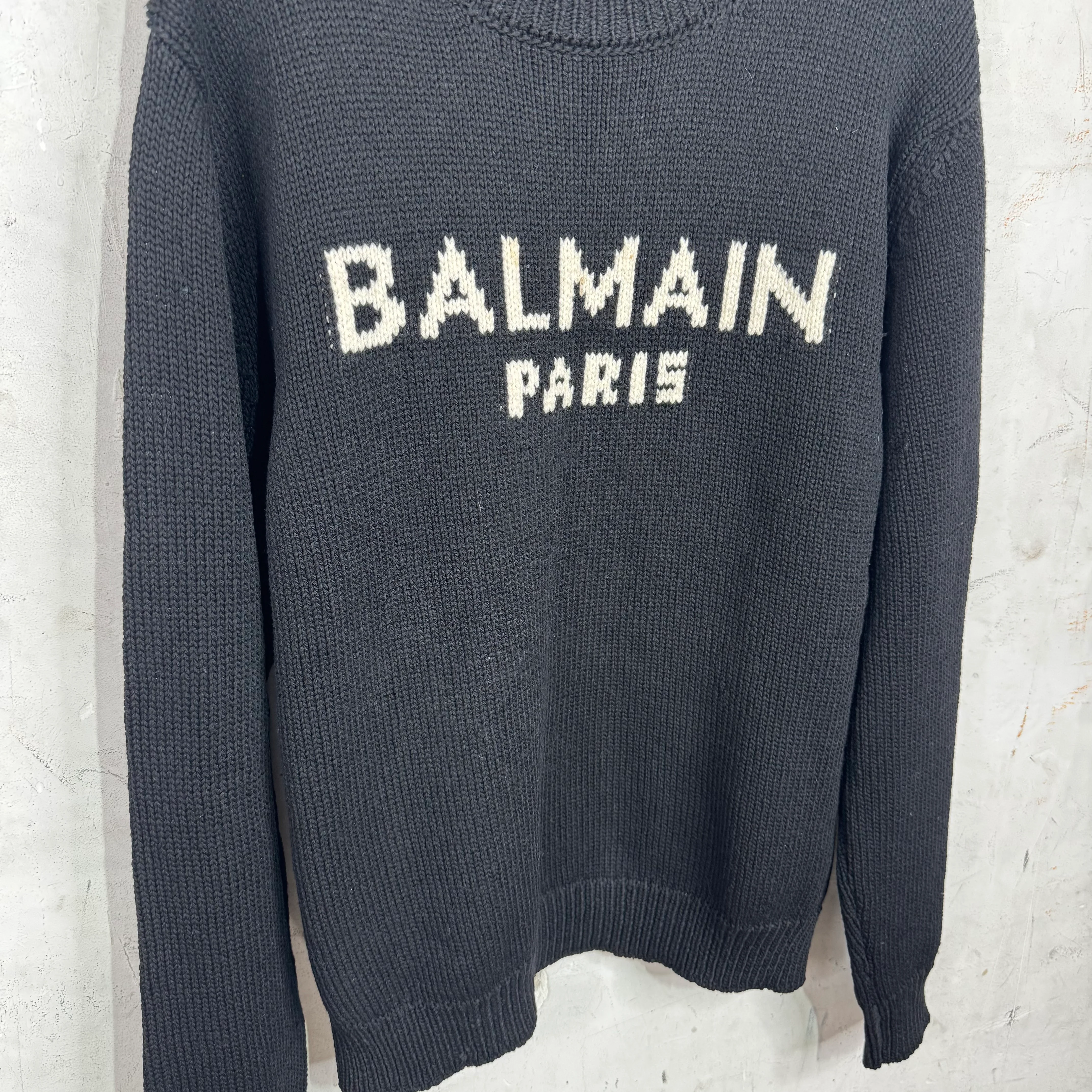 Balmain Logo Knit Sweater Black - Image 6
