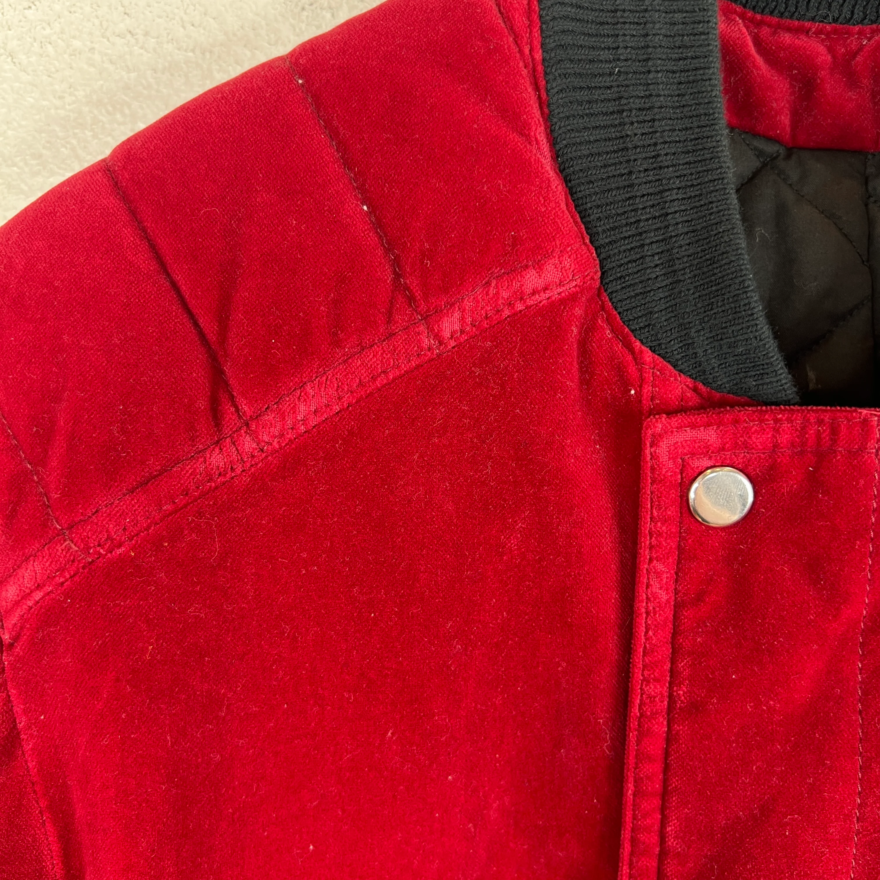 Balmain Red Velvet Crest Jacket - Image 14