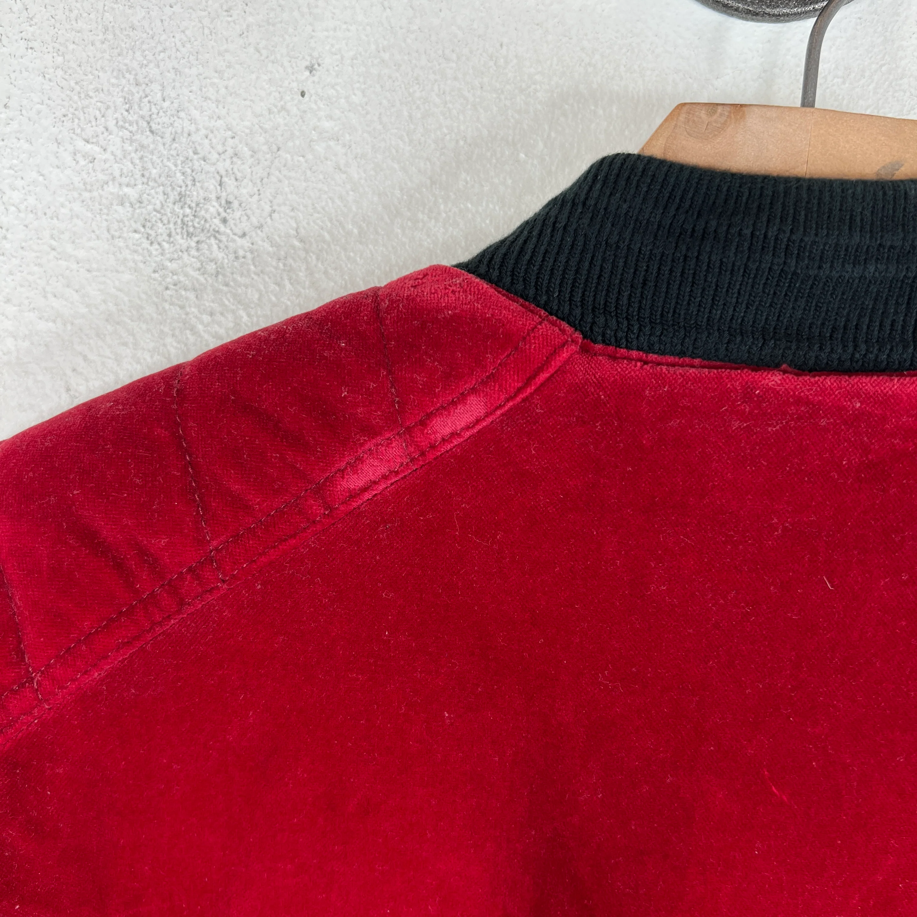 Balmain Red Velvet Crest Jacket - Image 22