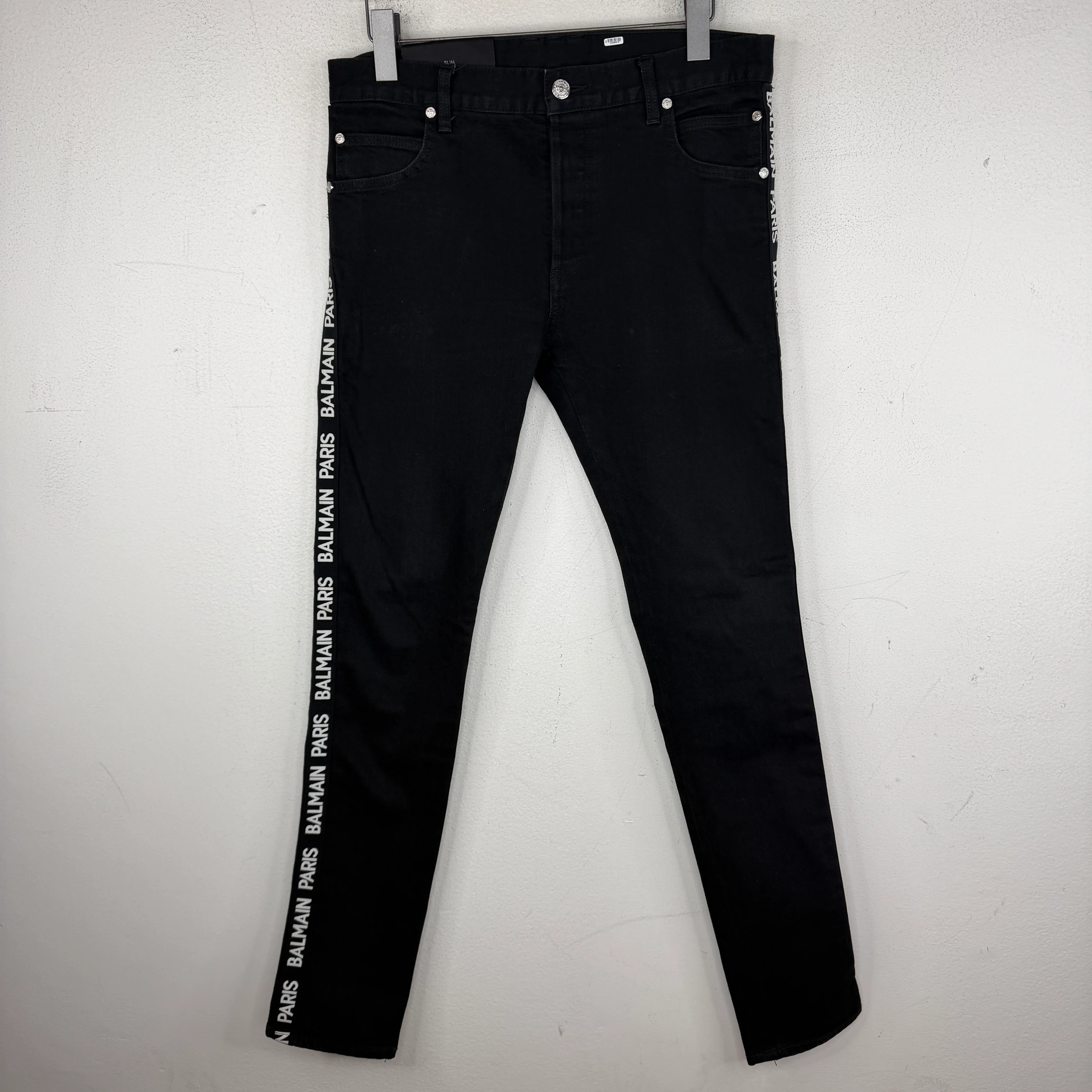 Balmain Side Logo Slim Jeans