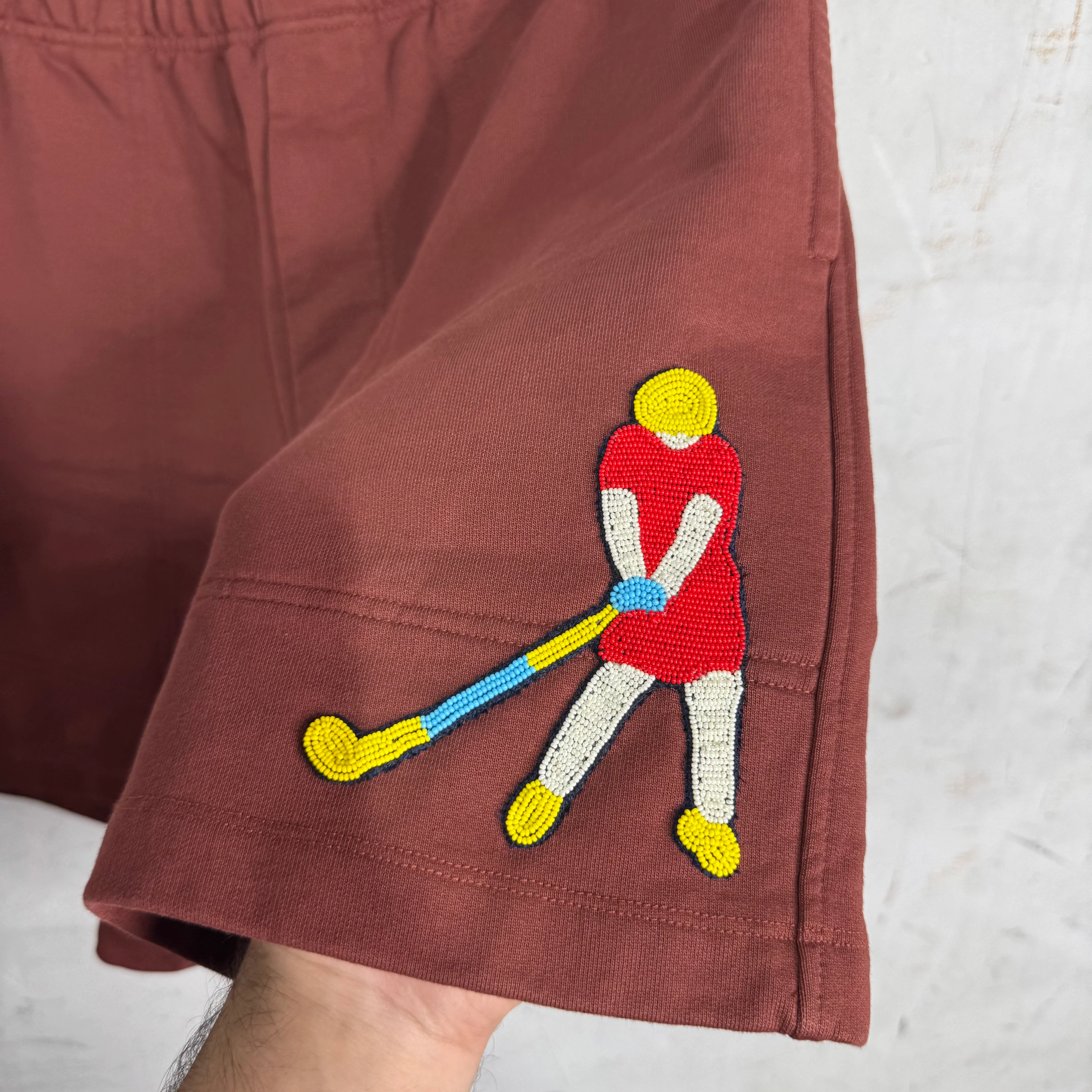 Bode Brown Golfer Beaded Sweatshorts - Image 3