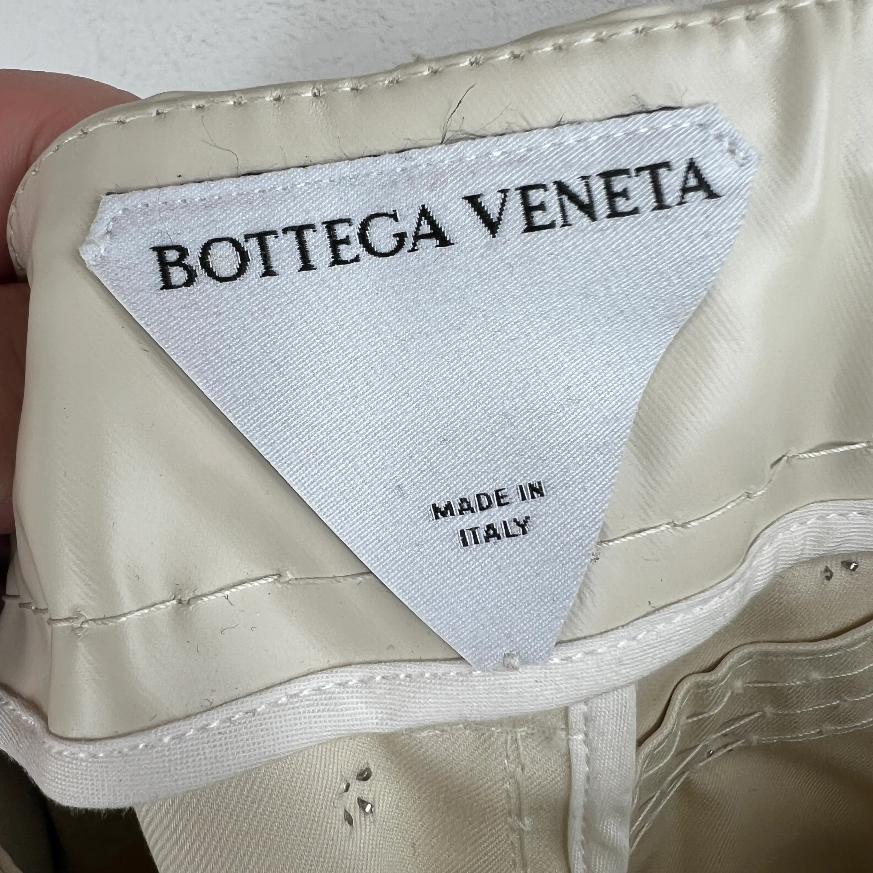 Bottega Veneta Cream Studded Pants - Image 3