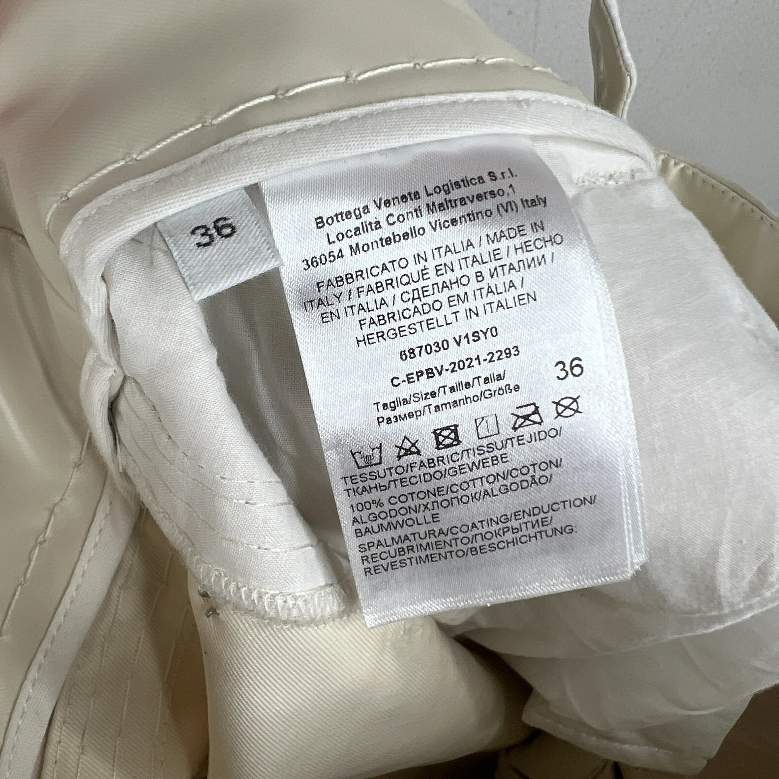 Bottega Veneta Cream Studded Pants - Image 4