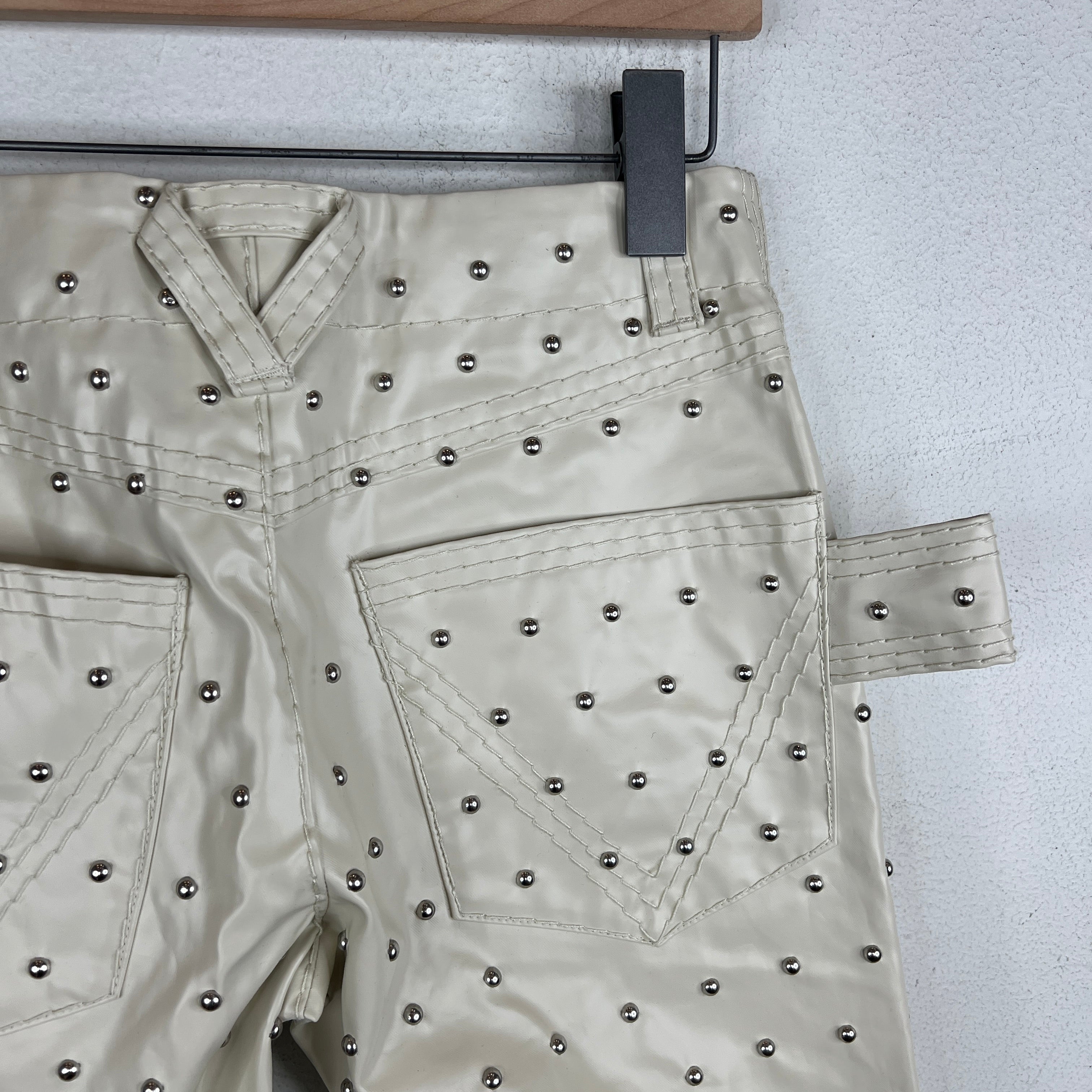 Bottega Veneta Cream Studded Pants - Image 6