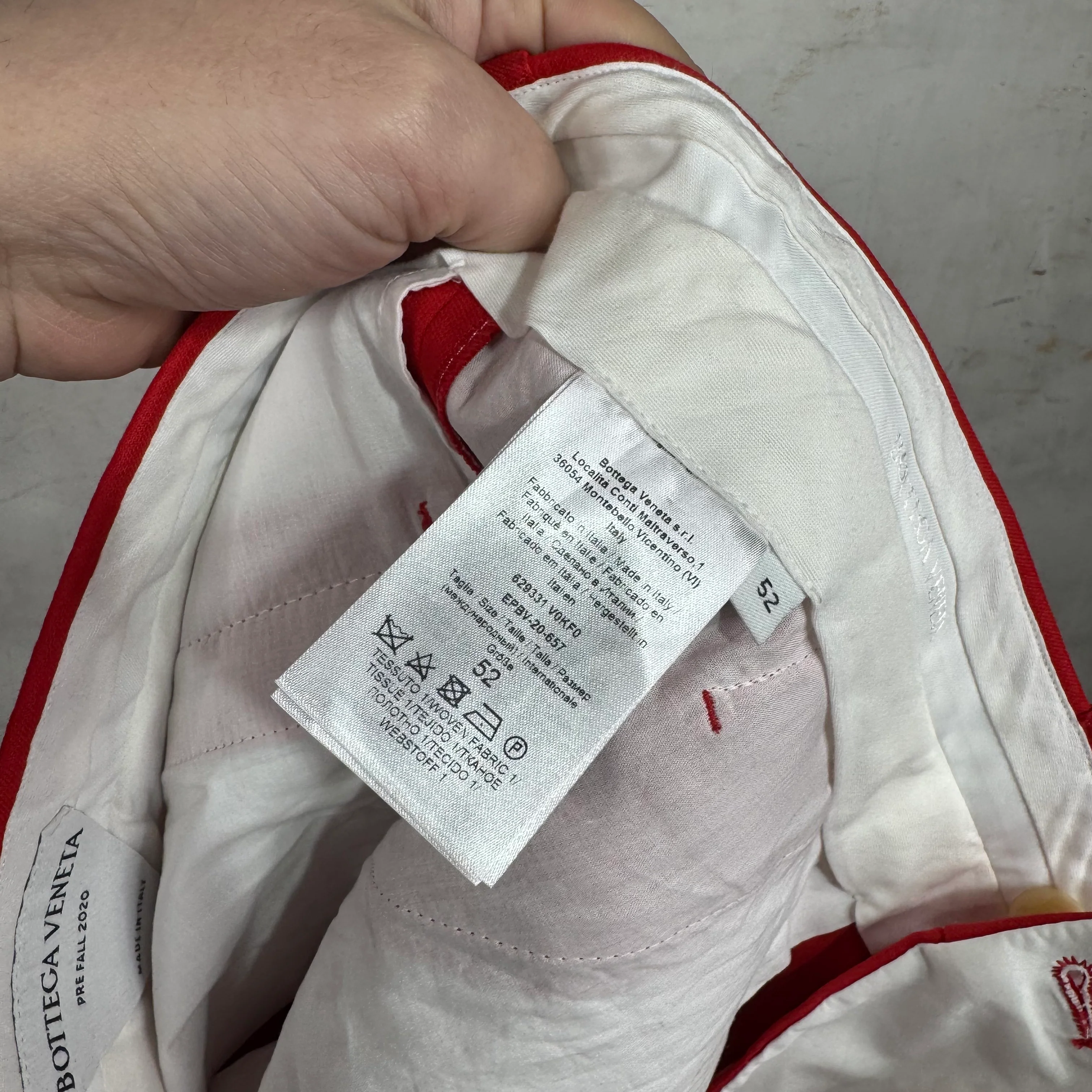 Bottega Veneta Gabardine Knee Strap Pants Red - Image 4