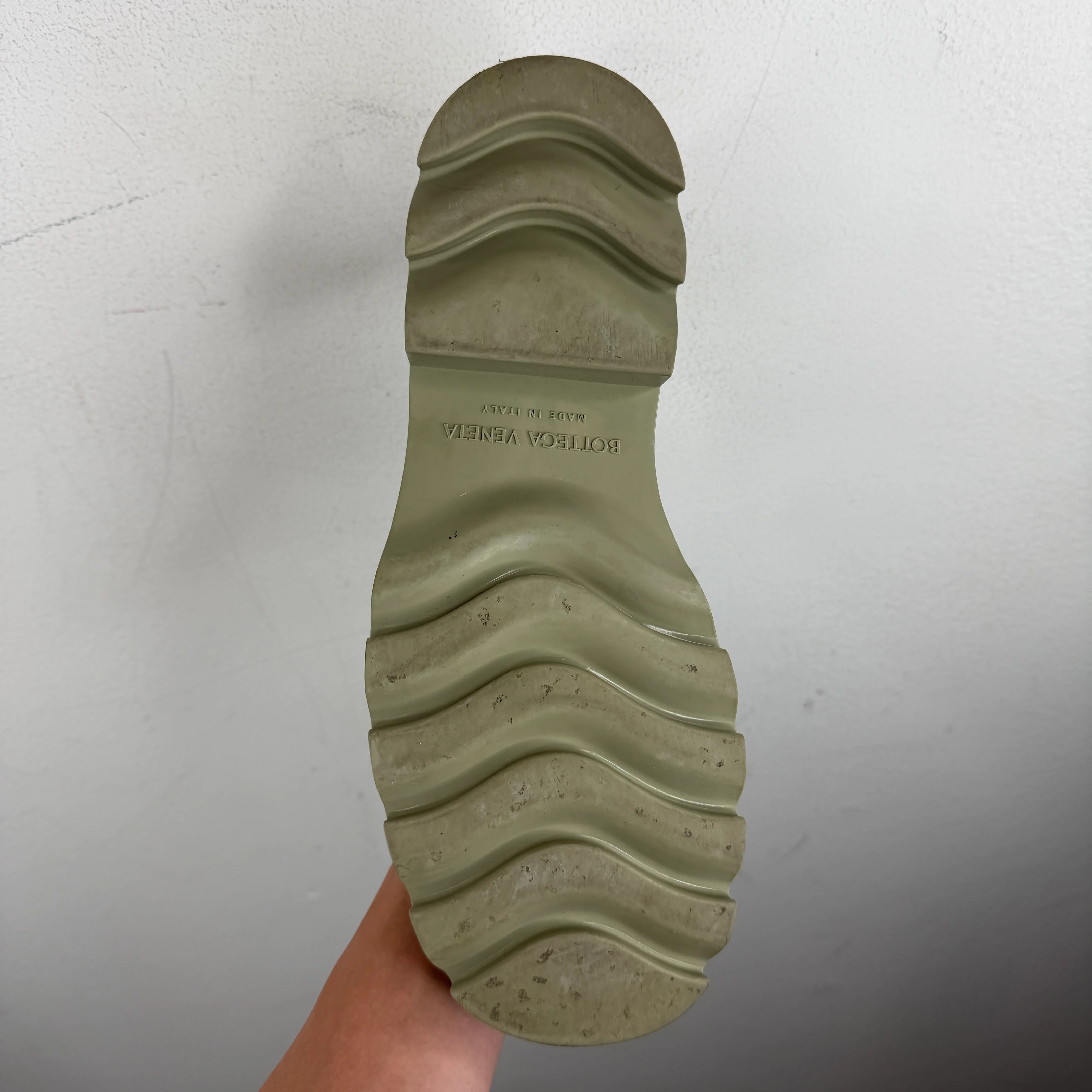 Bottega Veneta Green Rubber Stride Rain Boots - Image 11