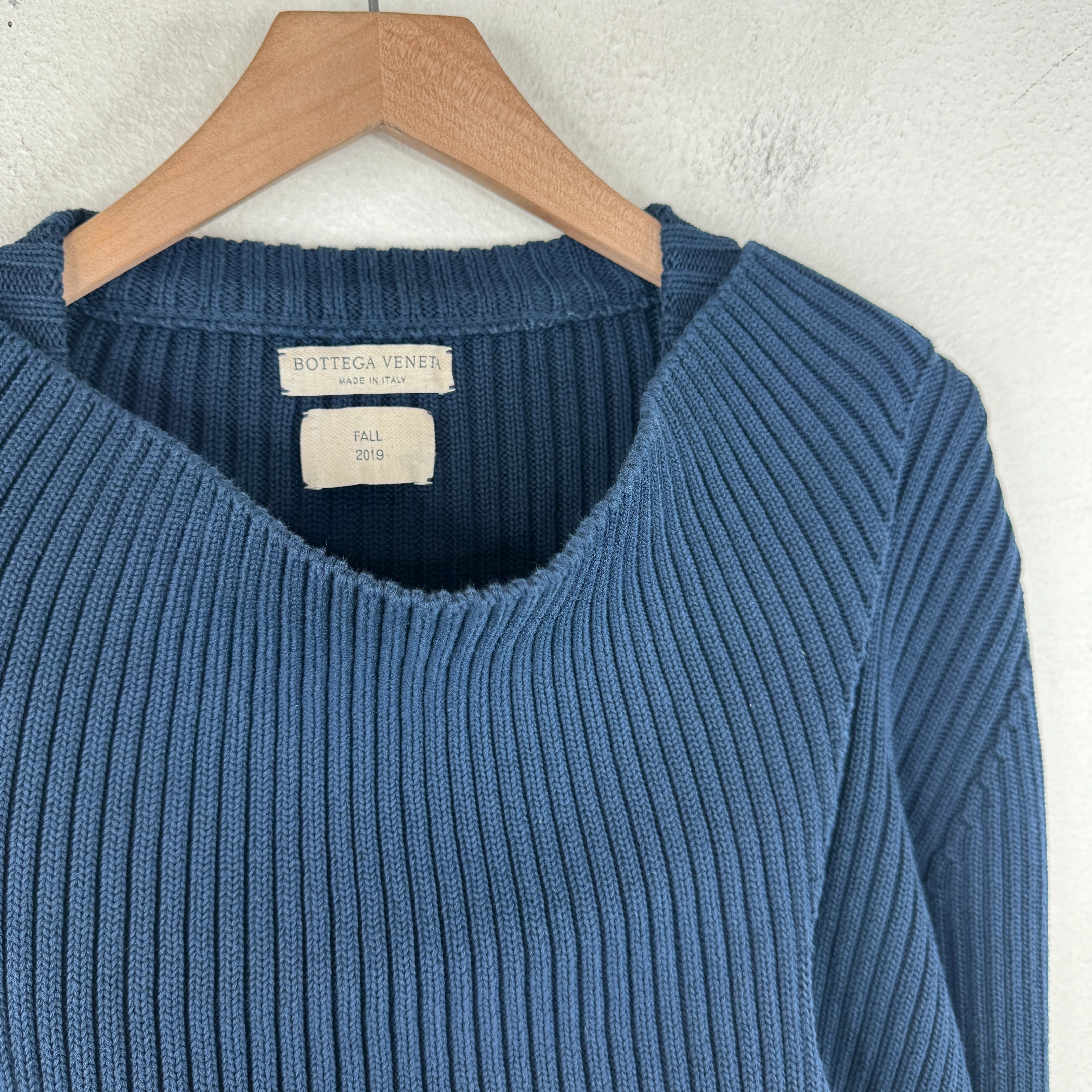 Bottega Veneta Navy Knit Turtleneck Cropped Sweater - Image 3