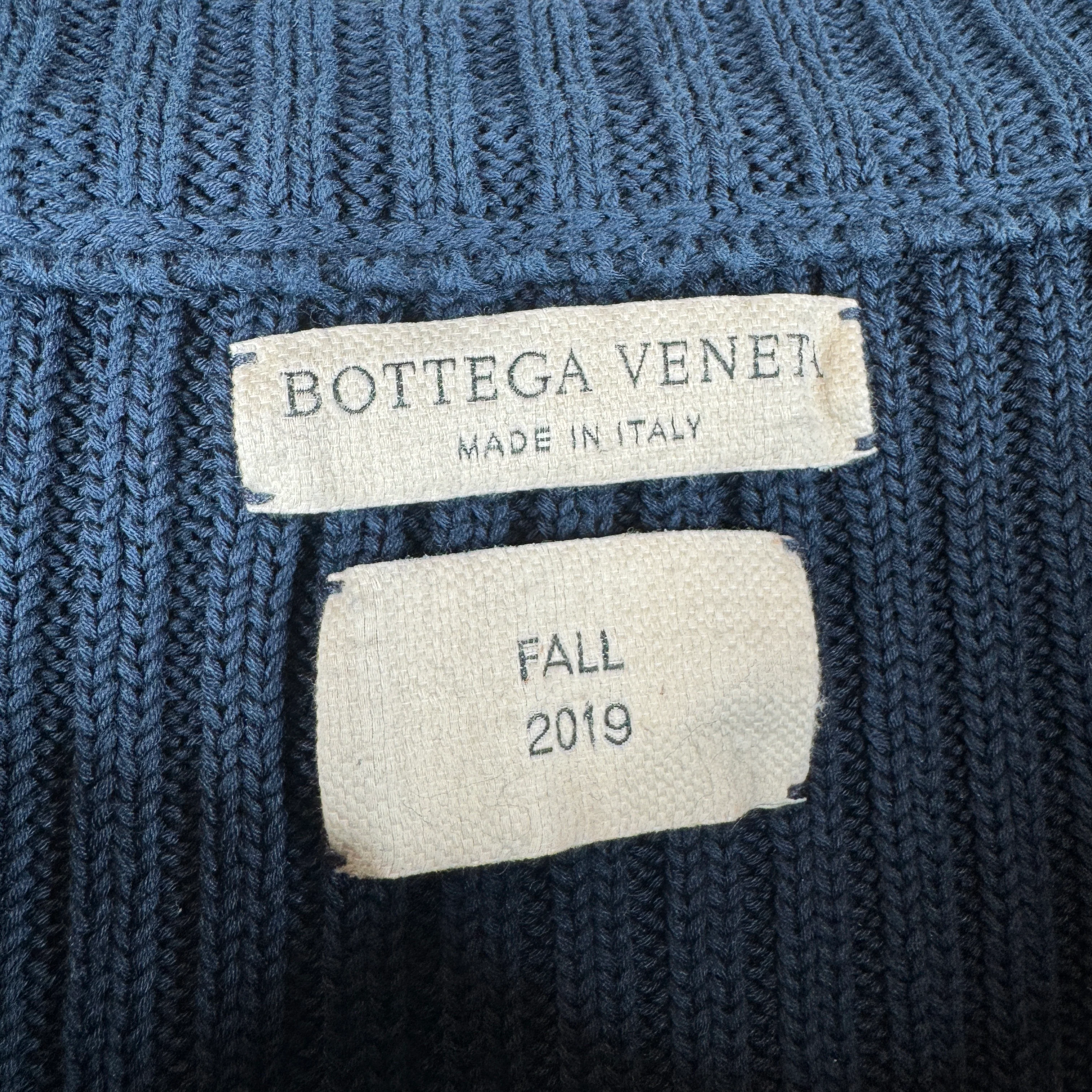 Bottega Veneta Navy Knit Turtleneck Cropped Sweater - Image 4