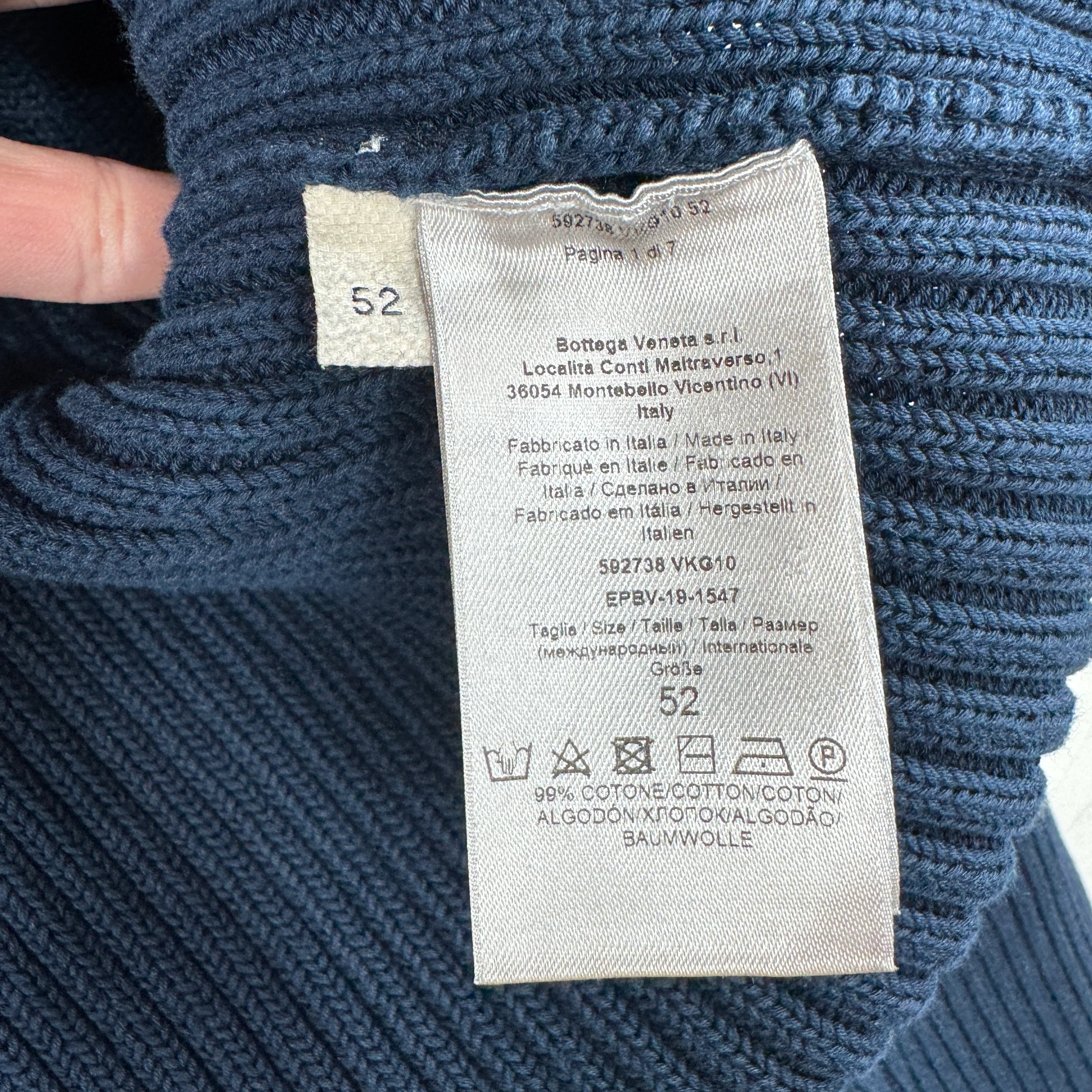 Bottega Veneta Navy Knit Turtleneck Cropped Sweater - Image 5
